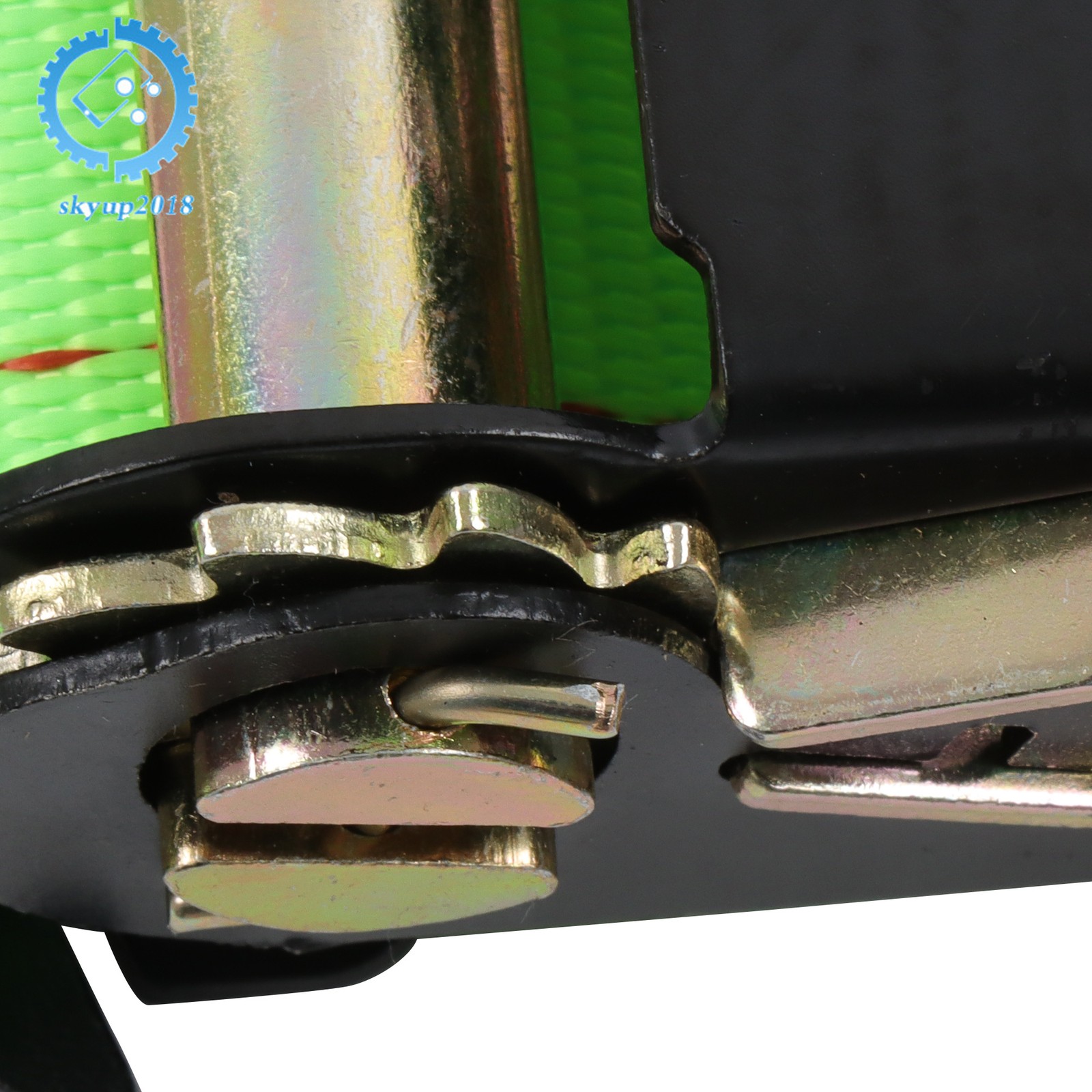 Green Wheel Chock And 6ft Ratchet Strap Kit For E Track System ATV UTV Tractors