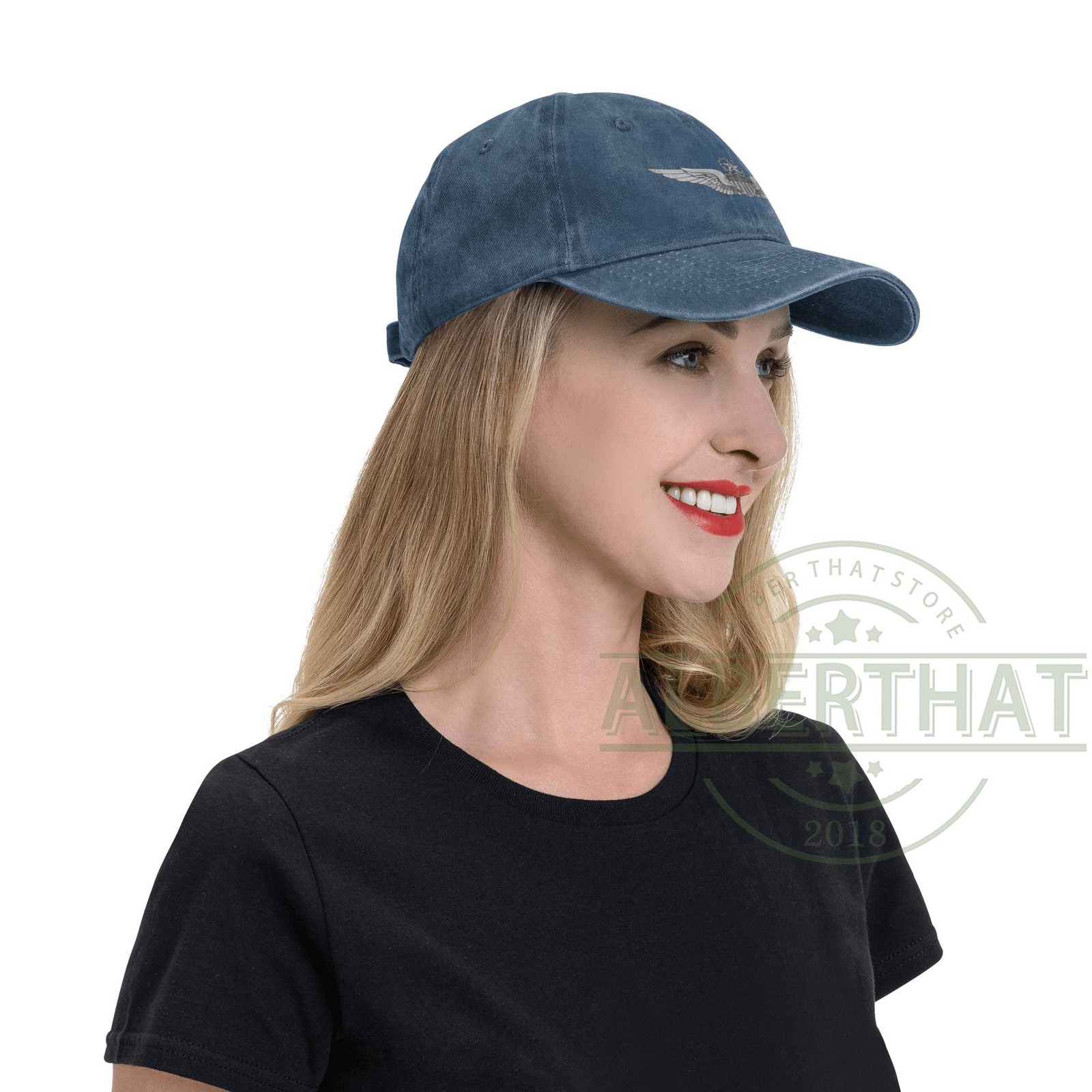 Army Master Aviator Wings Unisex Denim Hat Adjustable Baseball Cap