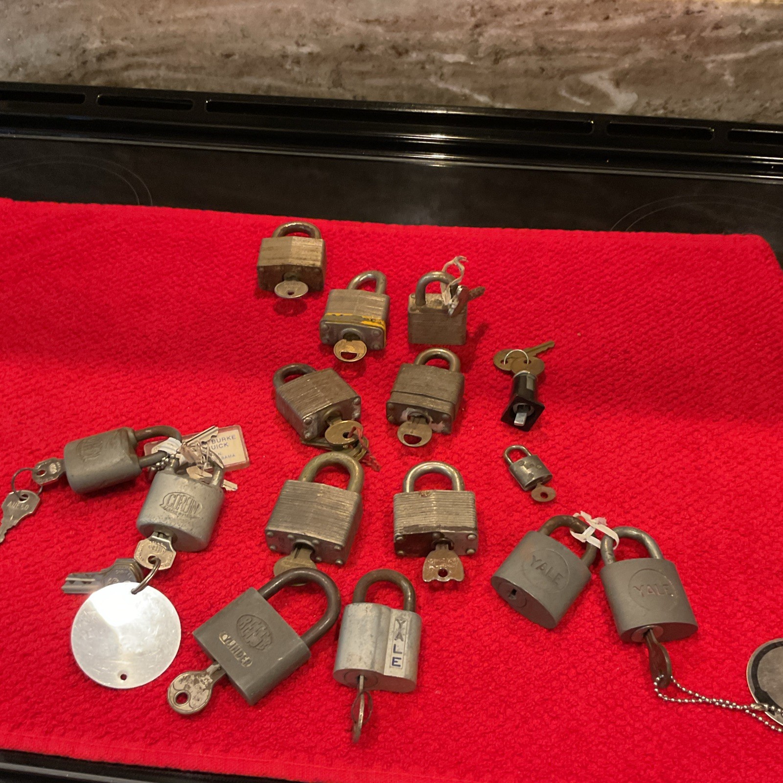 Yale Reese Corbin SLC keyed Padlocks w Keys Mixed Lot Reese Cylinder Silver/Gray