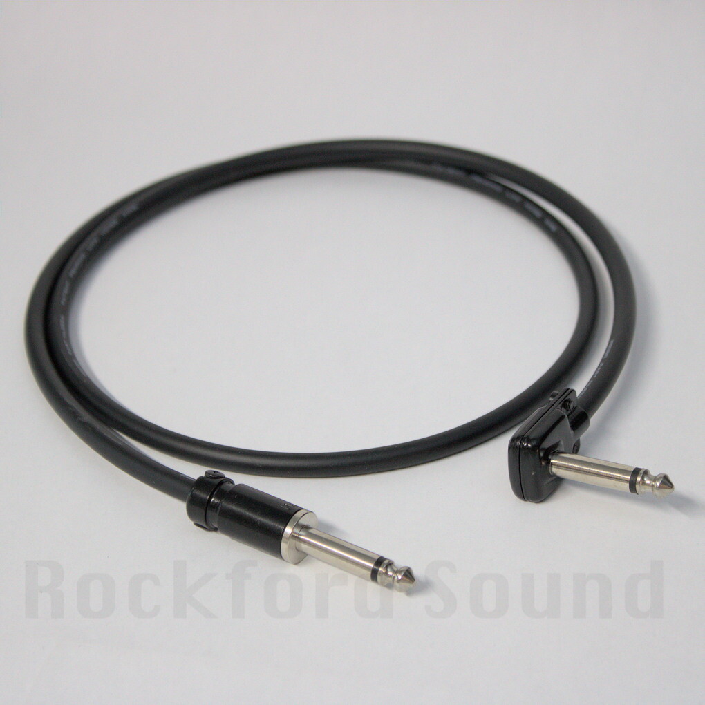 Mogami W2524 Guitar & Patch Cable, Right Angle to Straight Squareplugs, Black