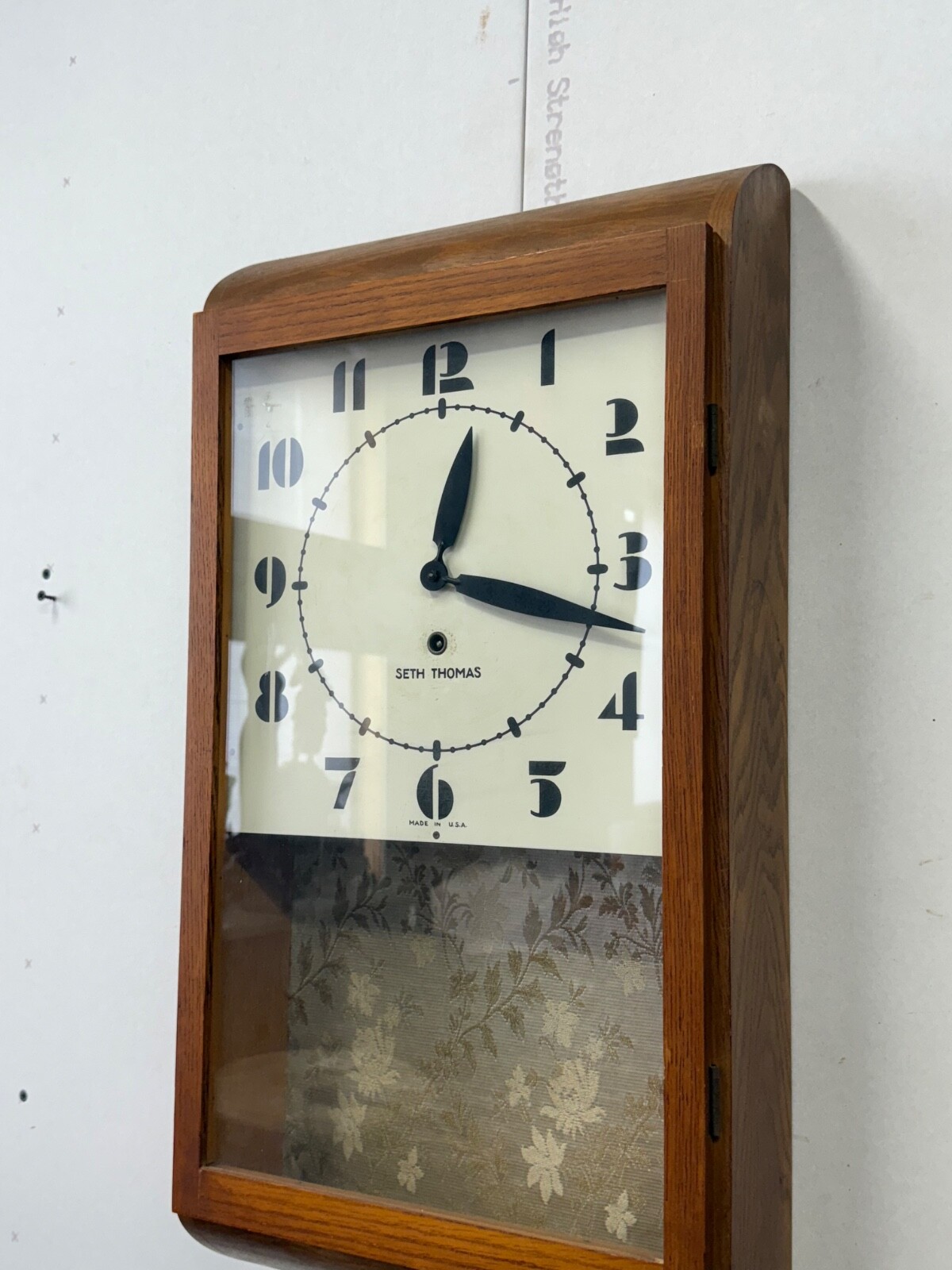 antique art deco style Seth Thomas oak wall clock regulator working school