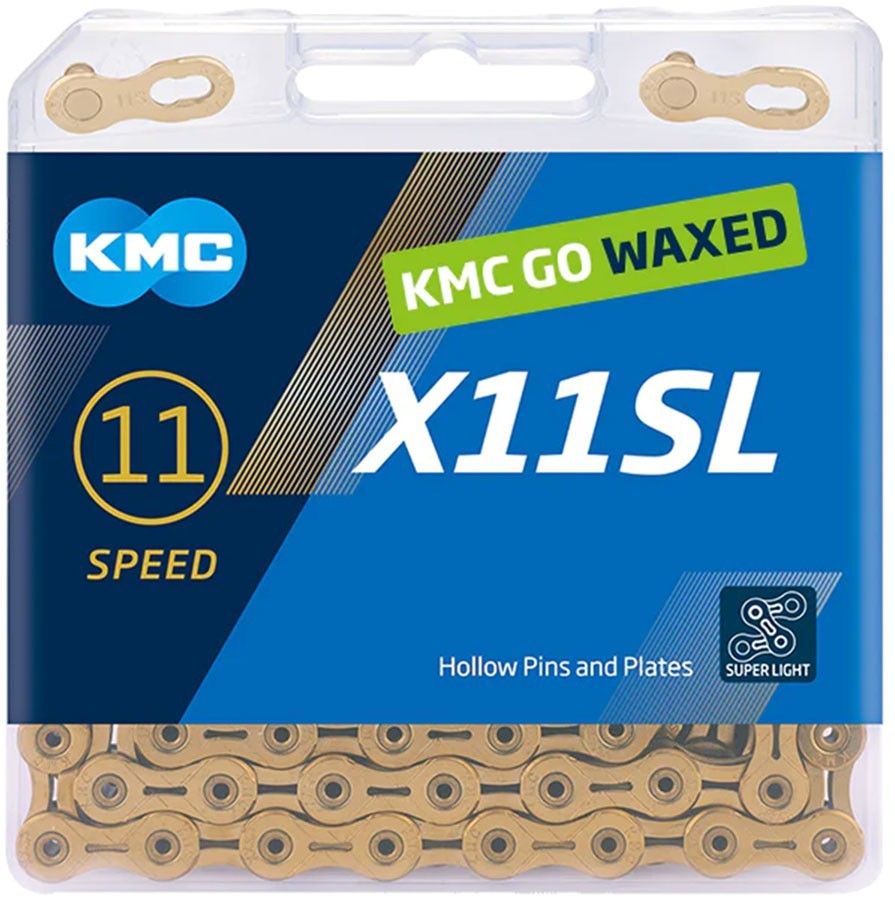 KMC X11 Waxed Chain - 11-Speed, 118 Links, Ti Gold