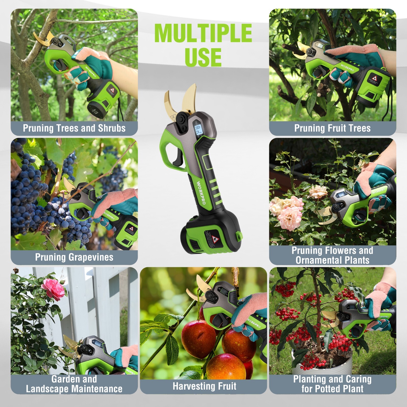 12V Electric Cordless Pruning Shears Pruning Shears Tree Pruner With 2 Batteries