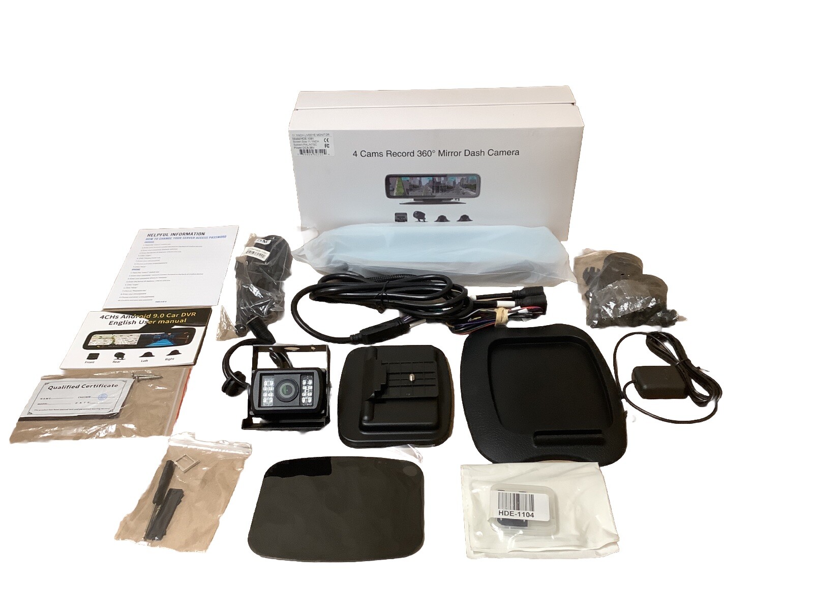 Falcon Eye Electronics HDE-1081 LiveEye 11.1 inch 1-4 Cam Mirror Dash Cam System
