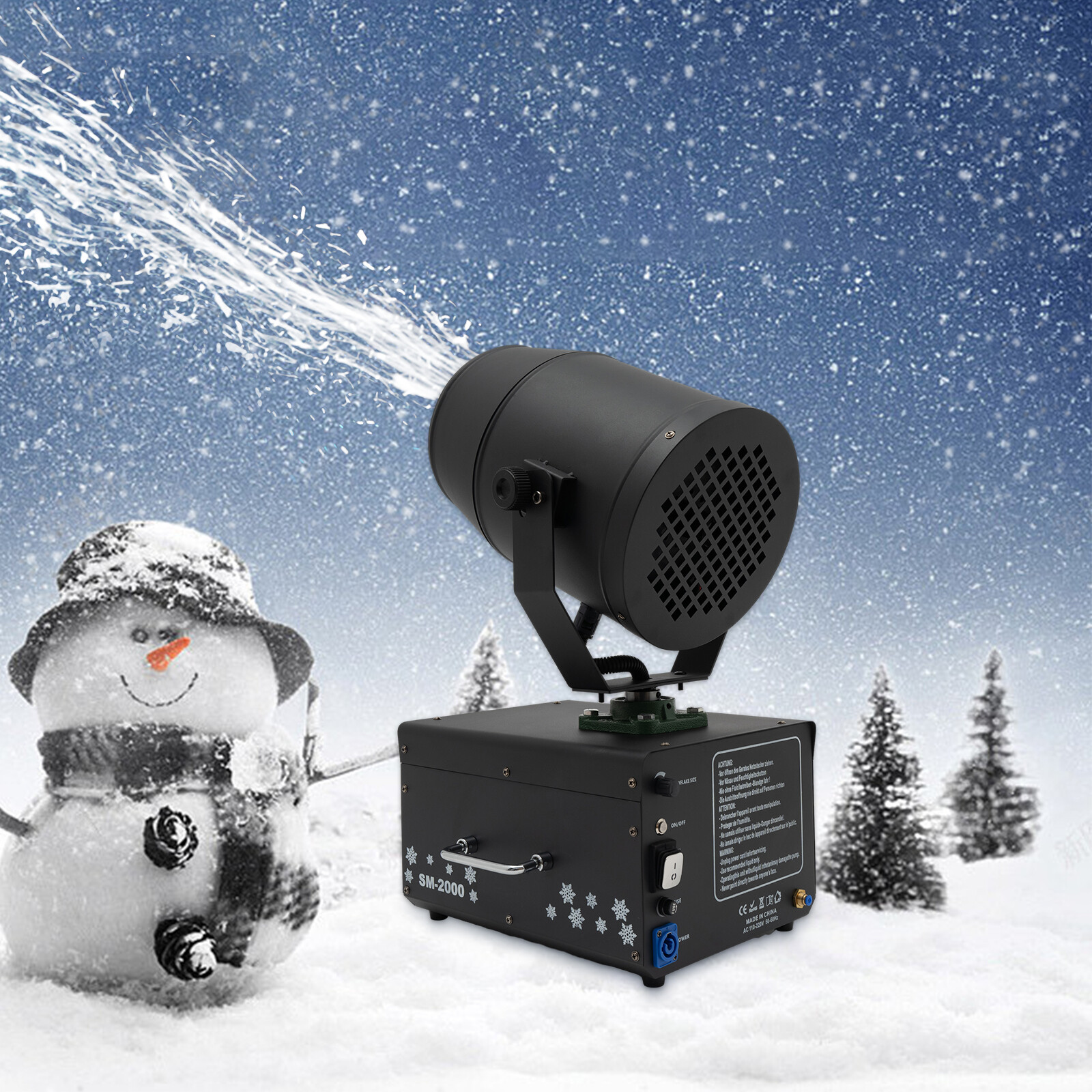2000W Professional Snow Machine - Stage & Wedding Party Effect Shaking Head