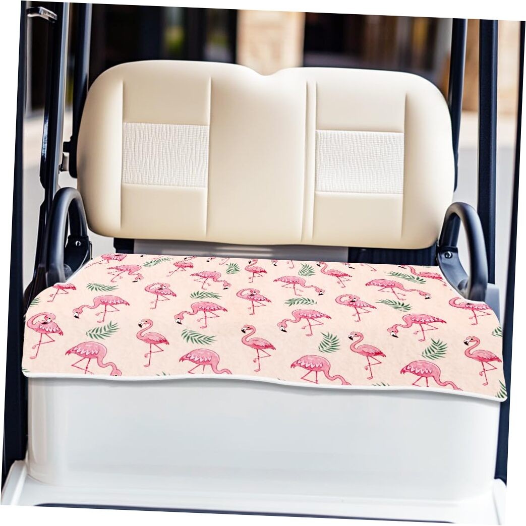 Universal Golf Cart Seat Covers for Most 2-Seat Carts Pink Little Flamingo