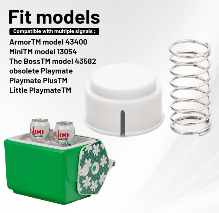 Cooler Replacement Button and Spring Compatible with Igloo Playmate Coolers, 4 P