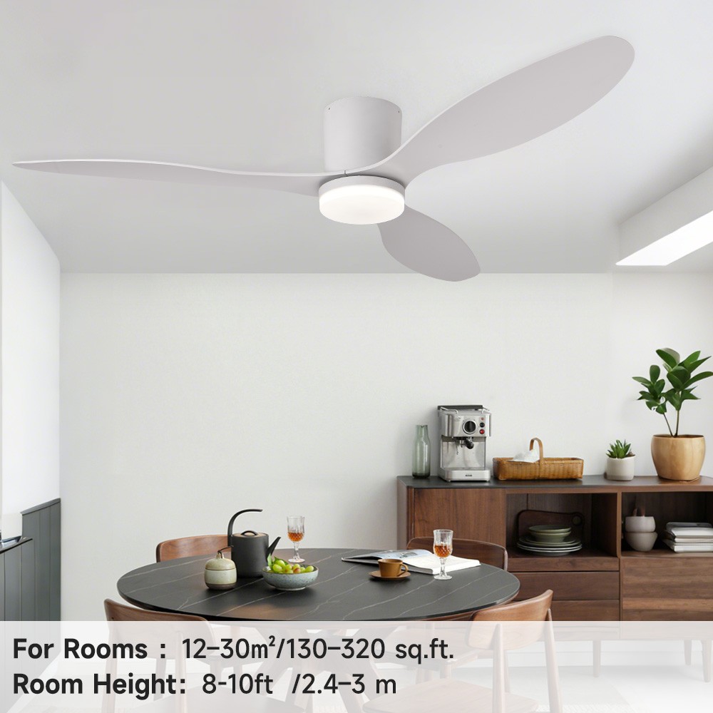 🌟52" Modern Ceiling Fan with Light,Remote/App Control,Quiet DC Motor,6 Speeds