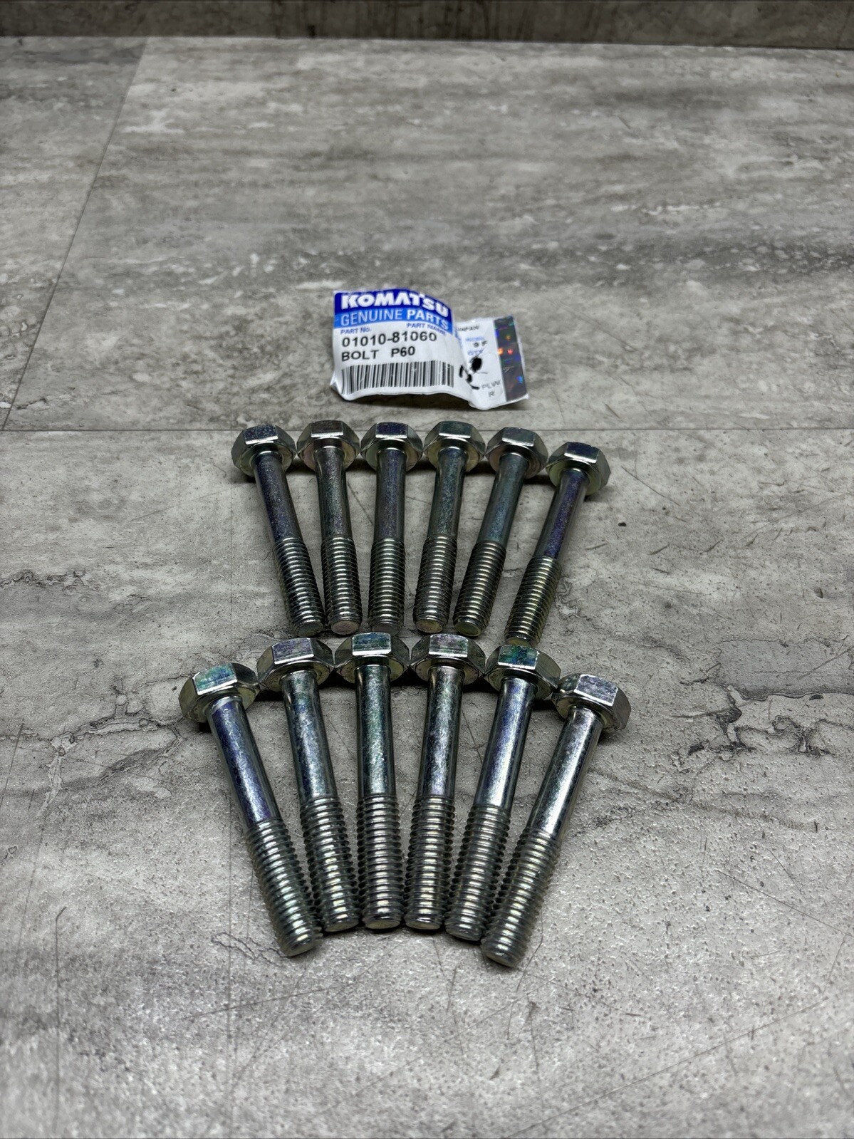 Lot Of 12 OEM Komatsu 01010-81060 Bolt P60, New