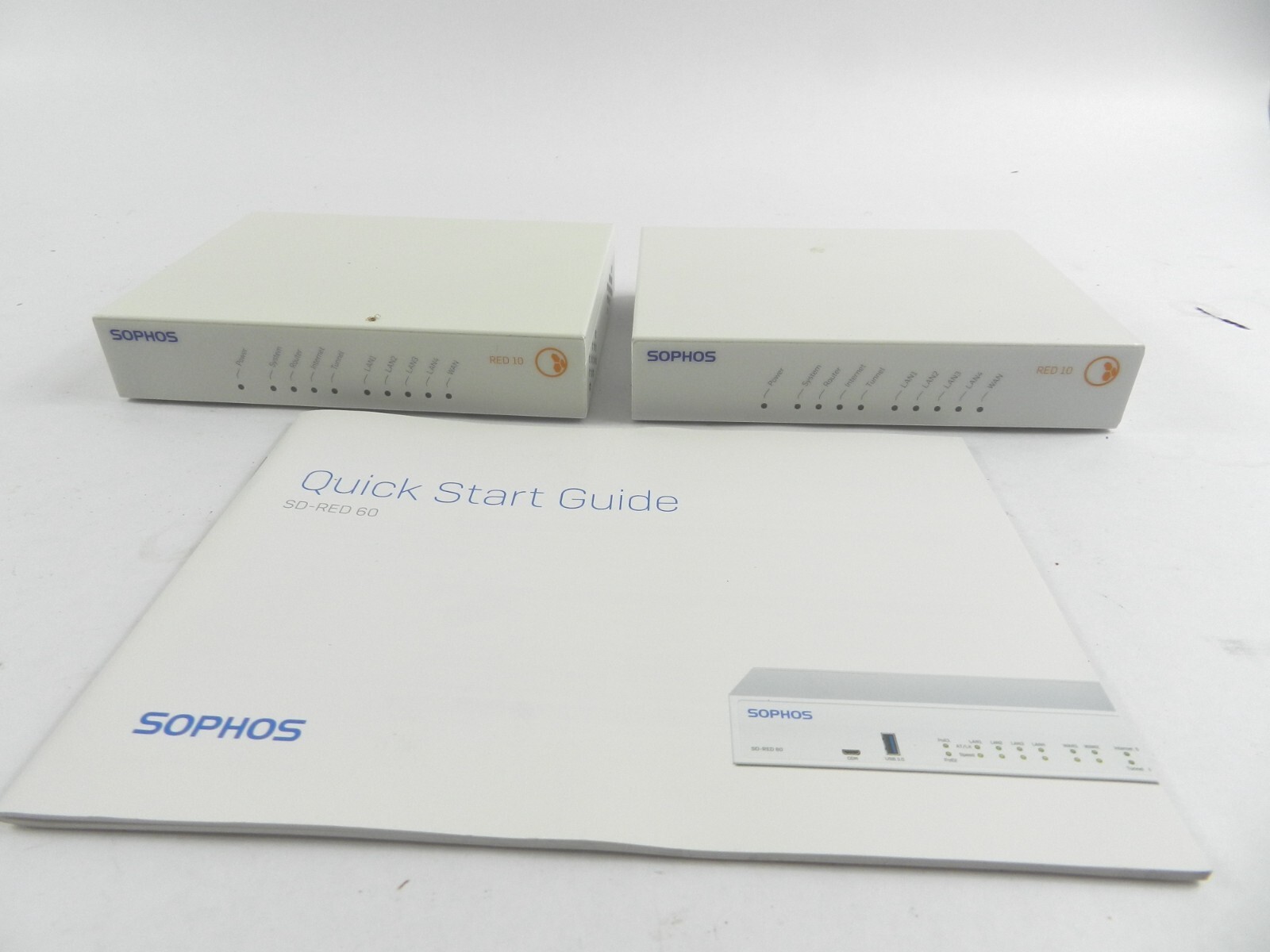Lot (2) Sophos RED 10 Rev 3  1 WAN Port, 4 Ethernet Ports VPN E243