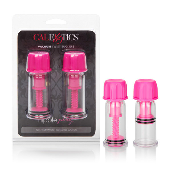 Nipple Play Vacuum Twist Suckers Pink - Breast Pump Enlarger Enhancer