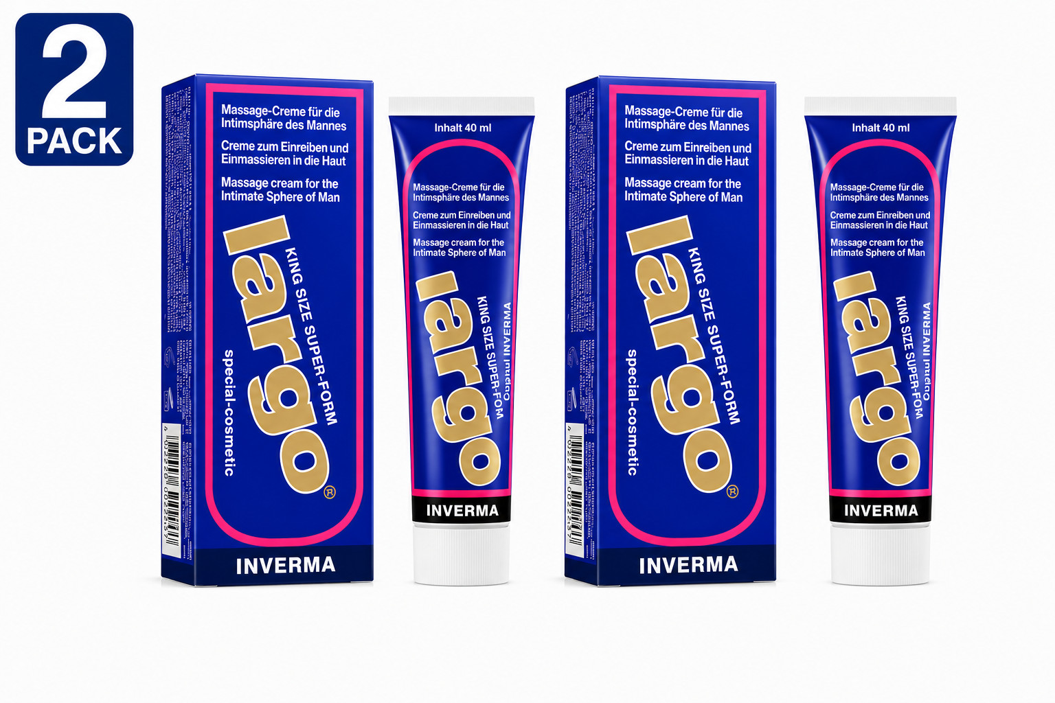 2pc Largo Enhancement Cream For Men Grow inches Bigger Size 40ml