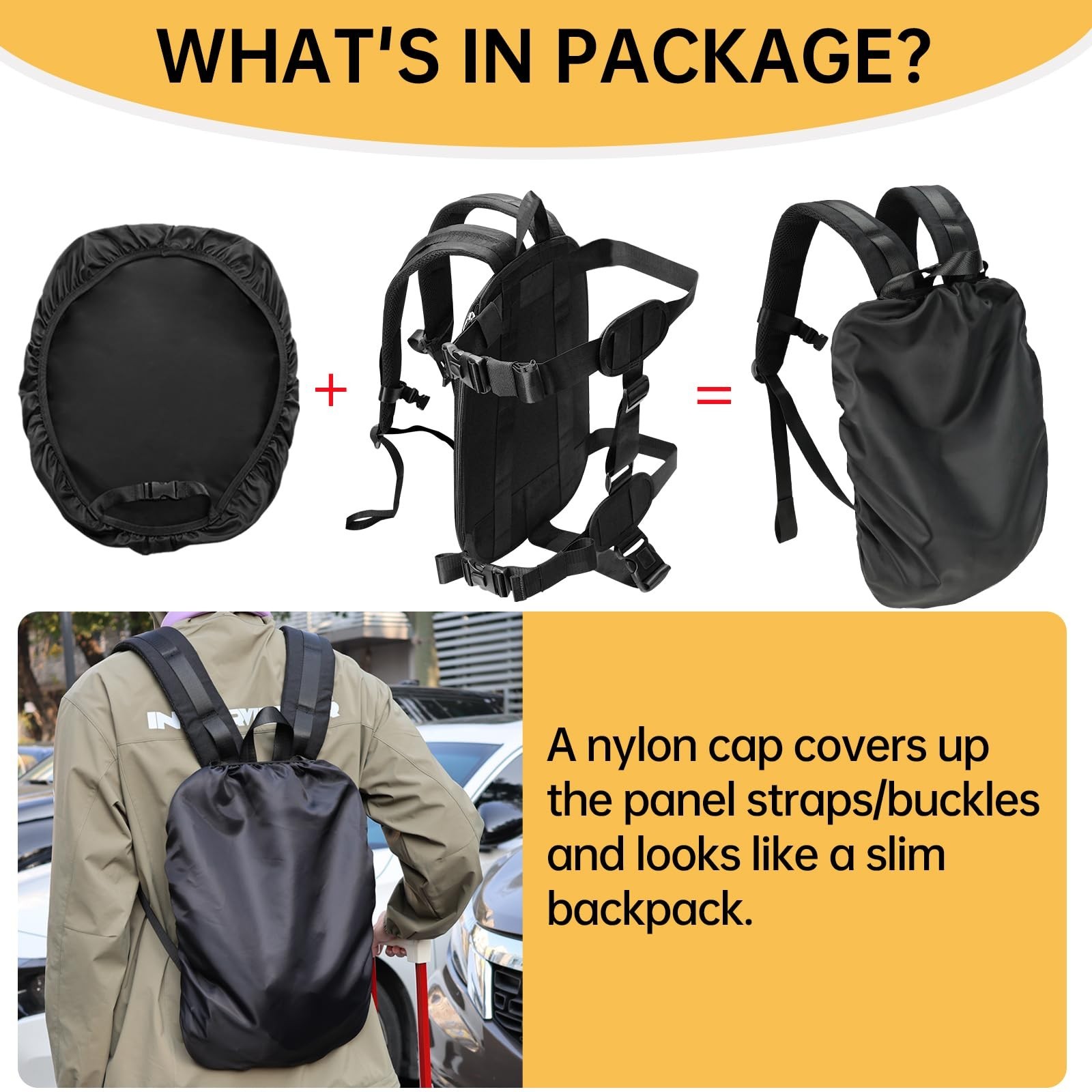 Guitar Hard Case Backpack Carrying System - Black