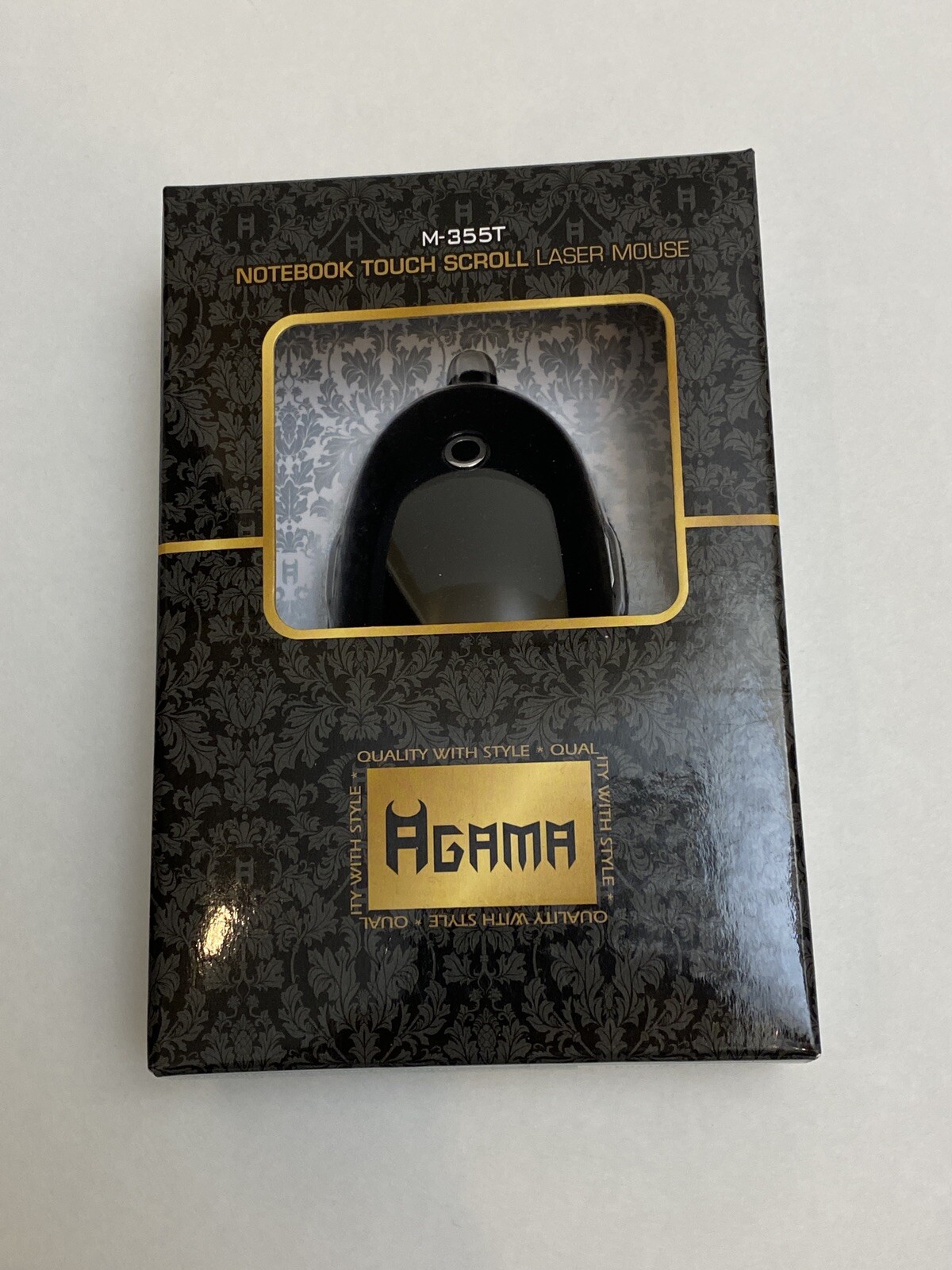 Agama M-355T Touch Scroll Laser Mouse with 8 Way Scrolling USB Cable ( Black )