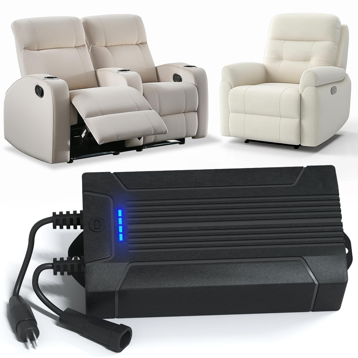 Rechargeable 2200mAh Battery for Power Recliner & Power Sofa (2 Pin)