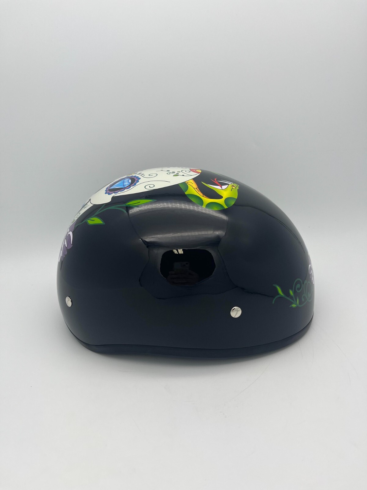 Daytona Skull Cap Half Shell Helmet Quick Release Diamond Skulls Small Open Box