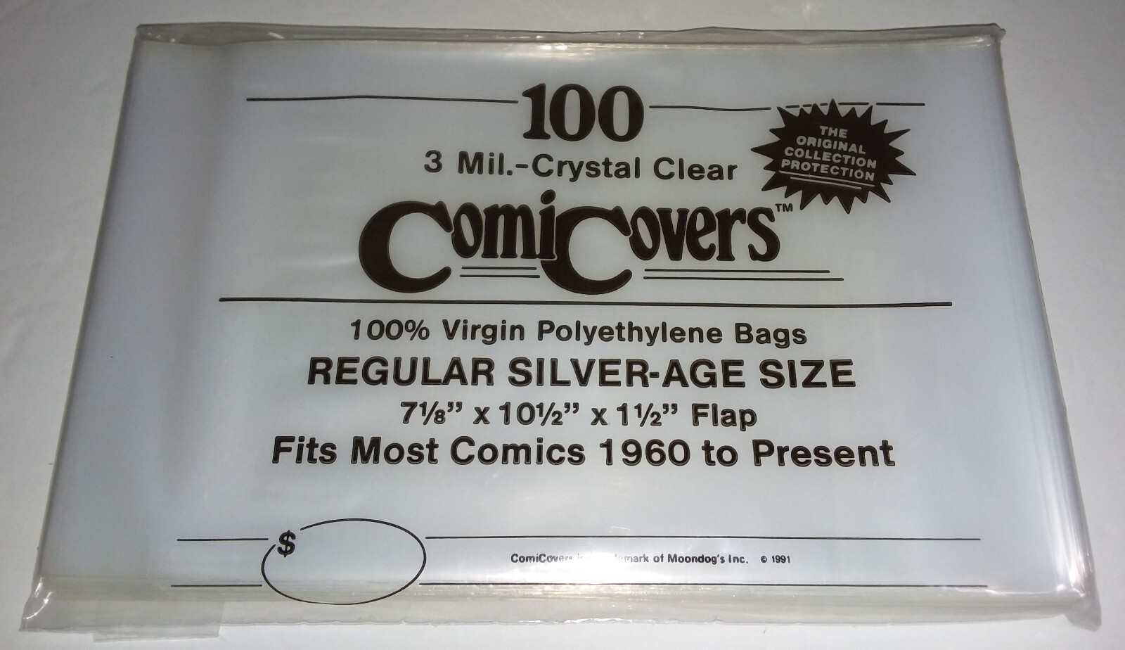 ComiCovers 3 Mil 100% Virgin Polyethylene 7 1/8" x 10 1/2" 100 Comic Covers Bags