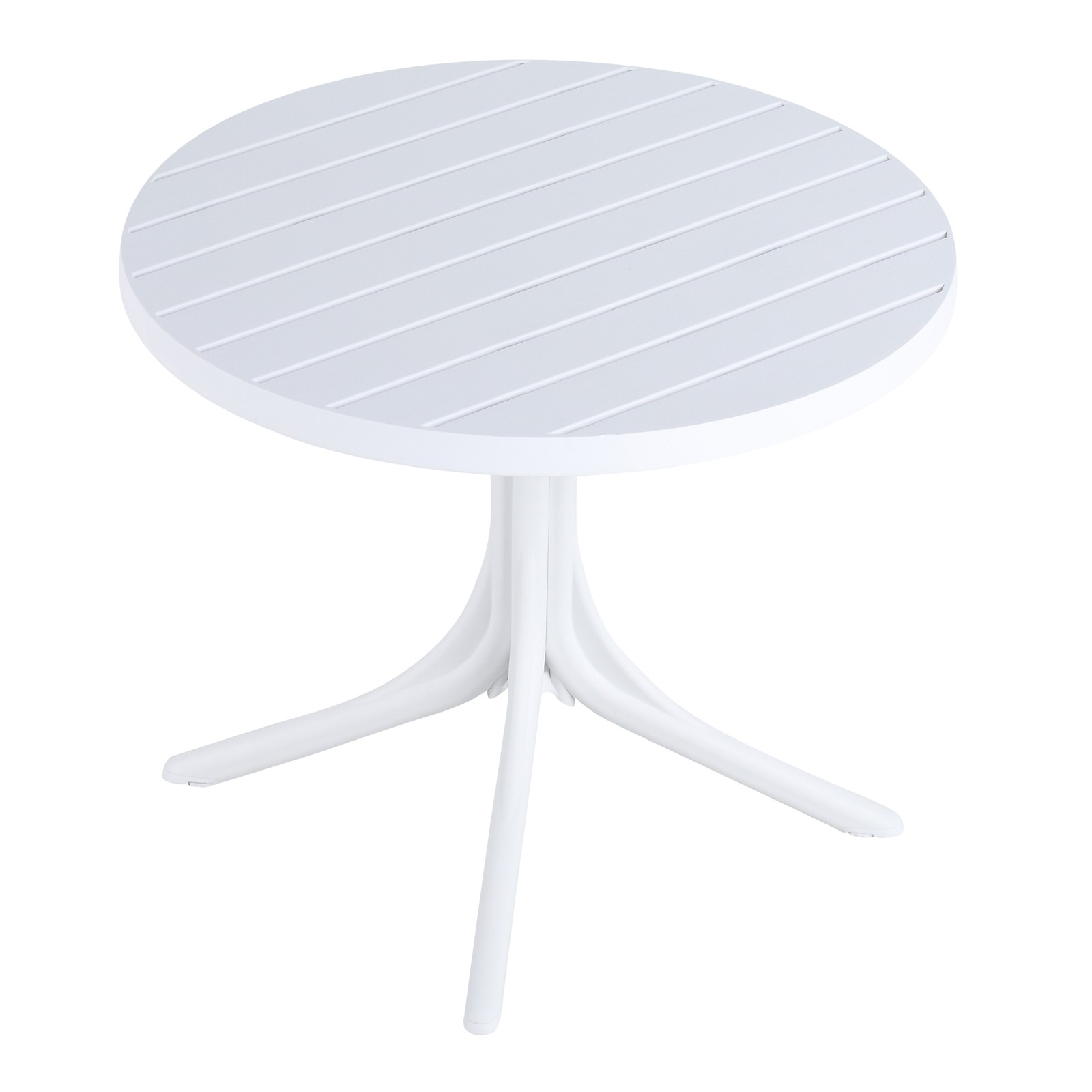 White Round Polypropylene Dining Table 36" Indoor/Outdoor 220 lbs Capacity