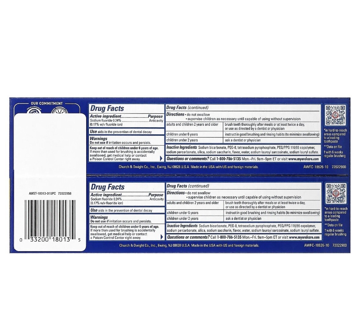 Advance White, Anticavity Fluoride Toothpaste, Clean Mint, Twin Pack, 6 oz