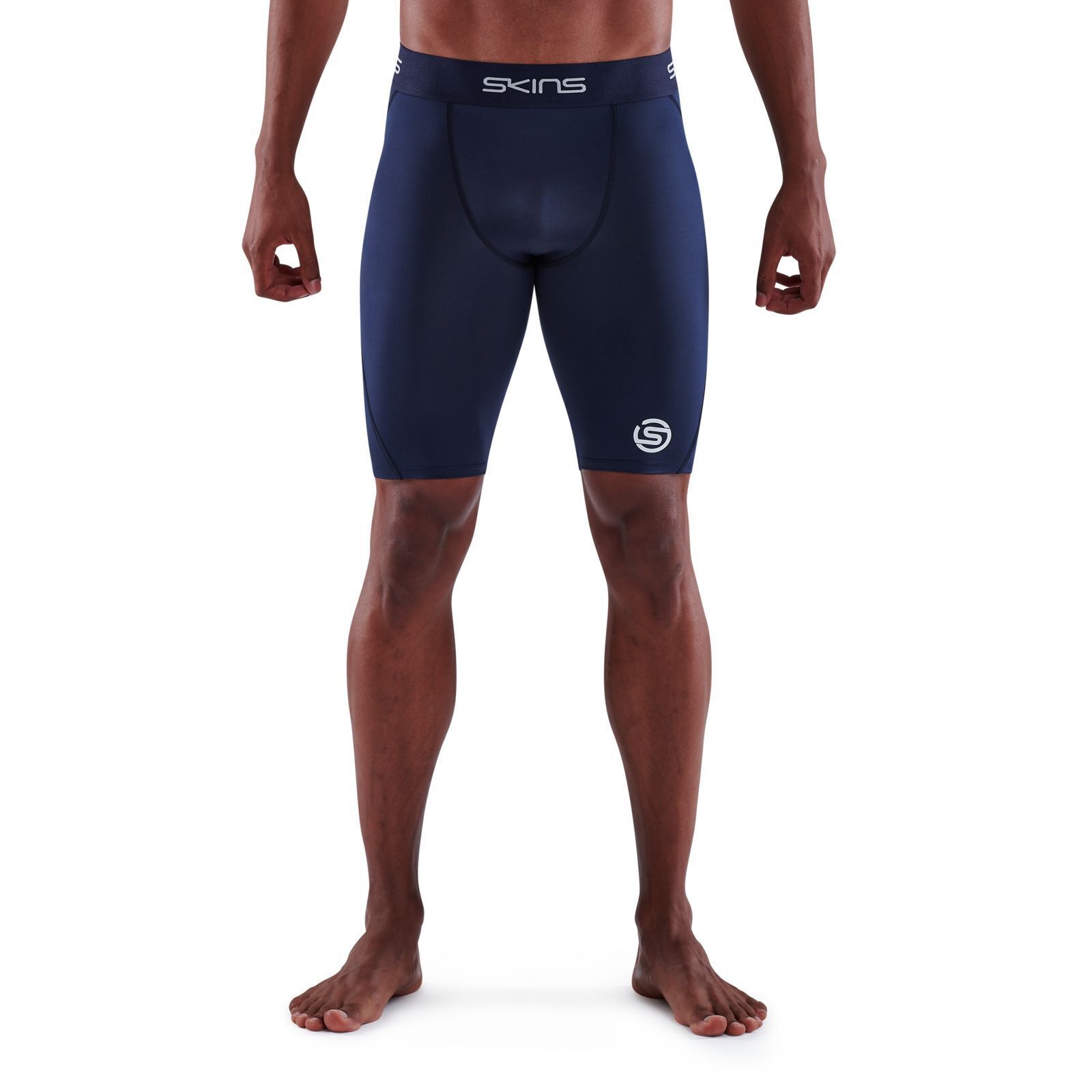 PAY LESS! || Skins Series-1 Mens Compression Half Tights (Navy)