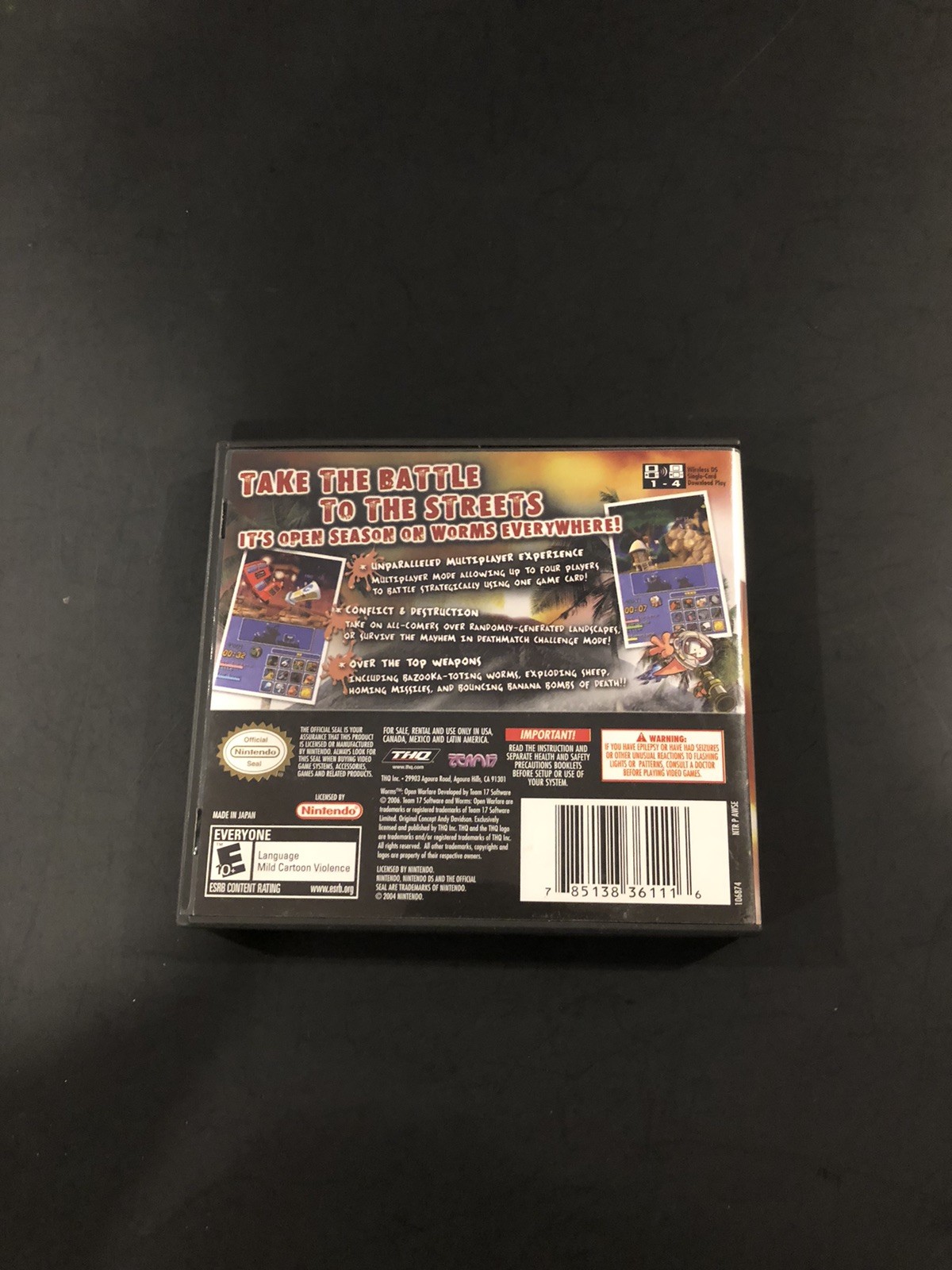 worms open warfare ds case only