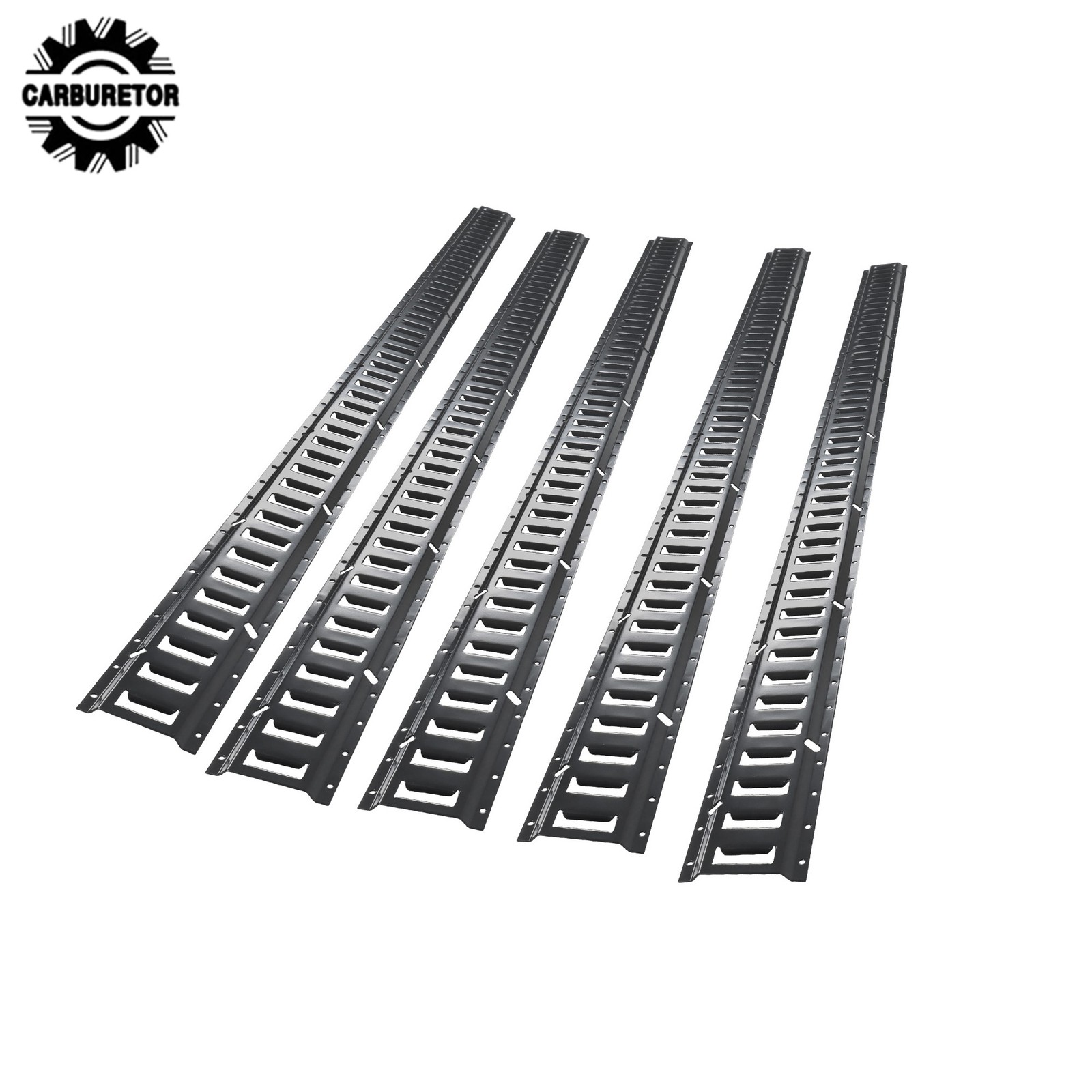 8 Feet Long E Track Rails Black Finish 5 Pack For Cargo Management System