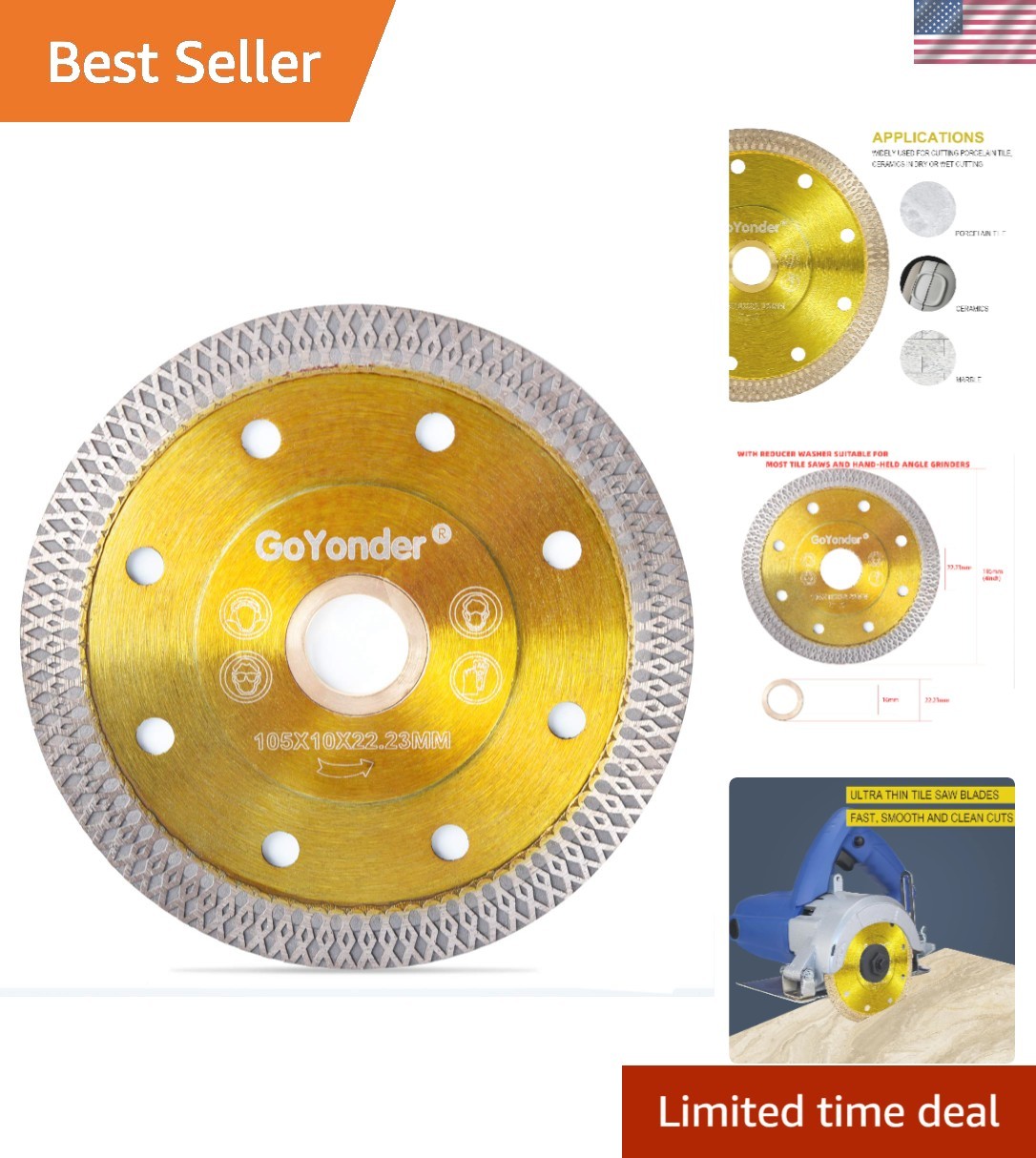 4 Inch Diamond Blade for Wet/Dry Cutting - Precision & Versatility