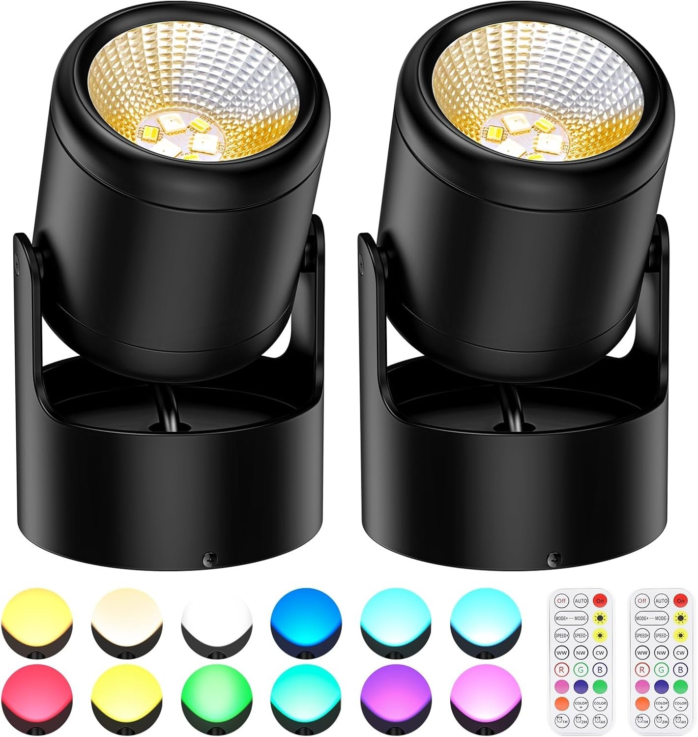 RGB and 3CCT LED Spot Lights Up Lights,Dimmable Floor Spotlight Lamp with Remote