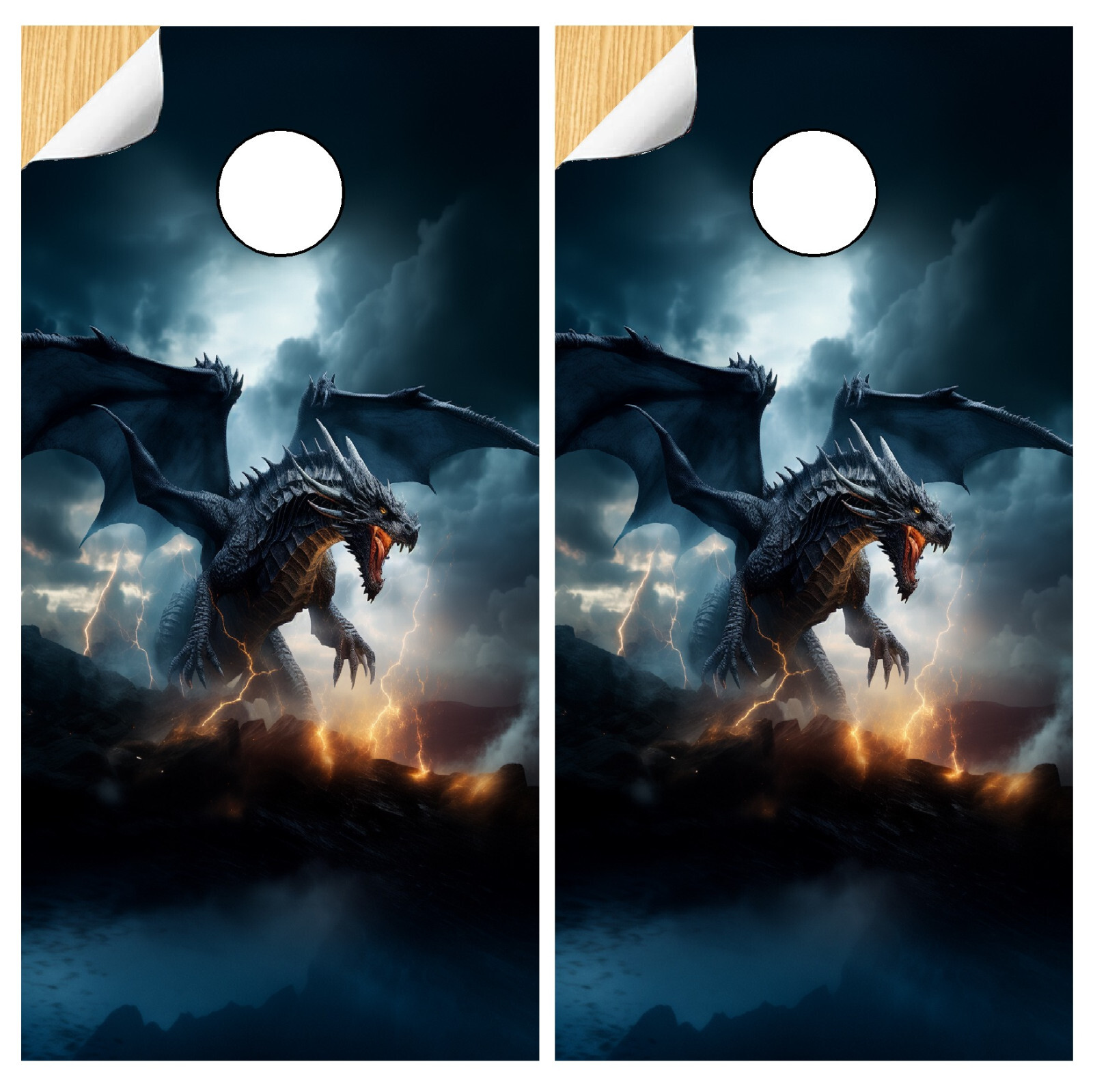 C352 Dragon Cornhole Board Wraps LAMINATED Wrap Decals Vinyl Sticker Skins
