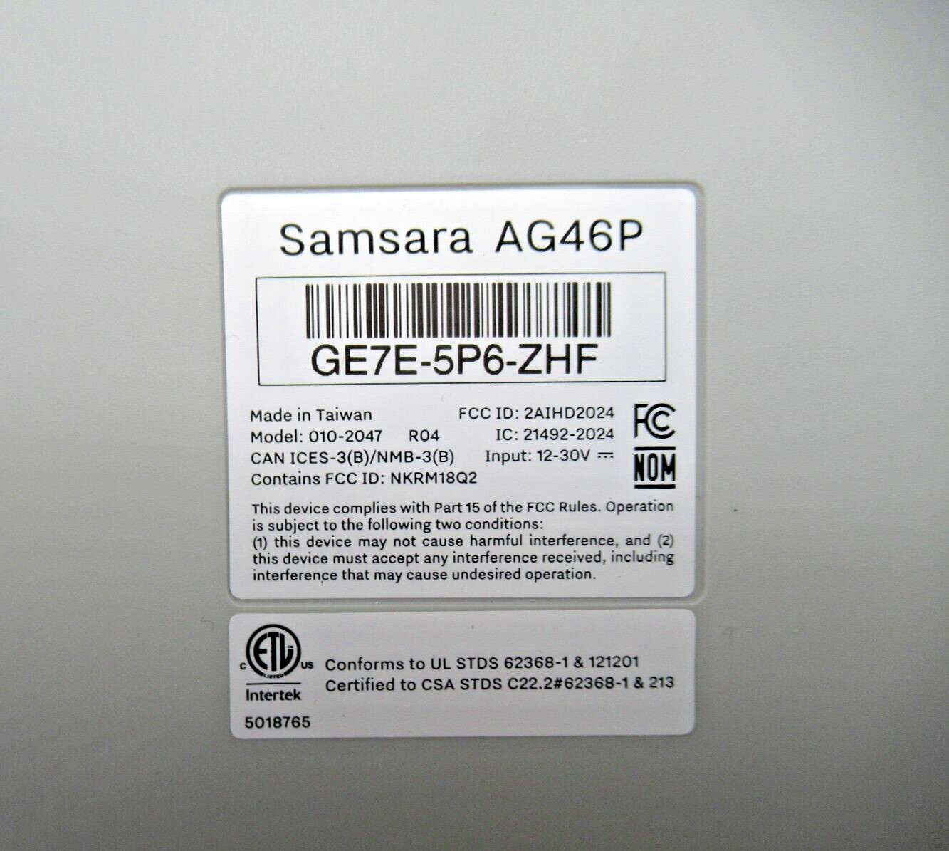 Samsara AG46P Powered Asset Tracking IoT Gateway Waterproof Sensor System *NEW*