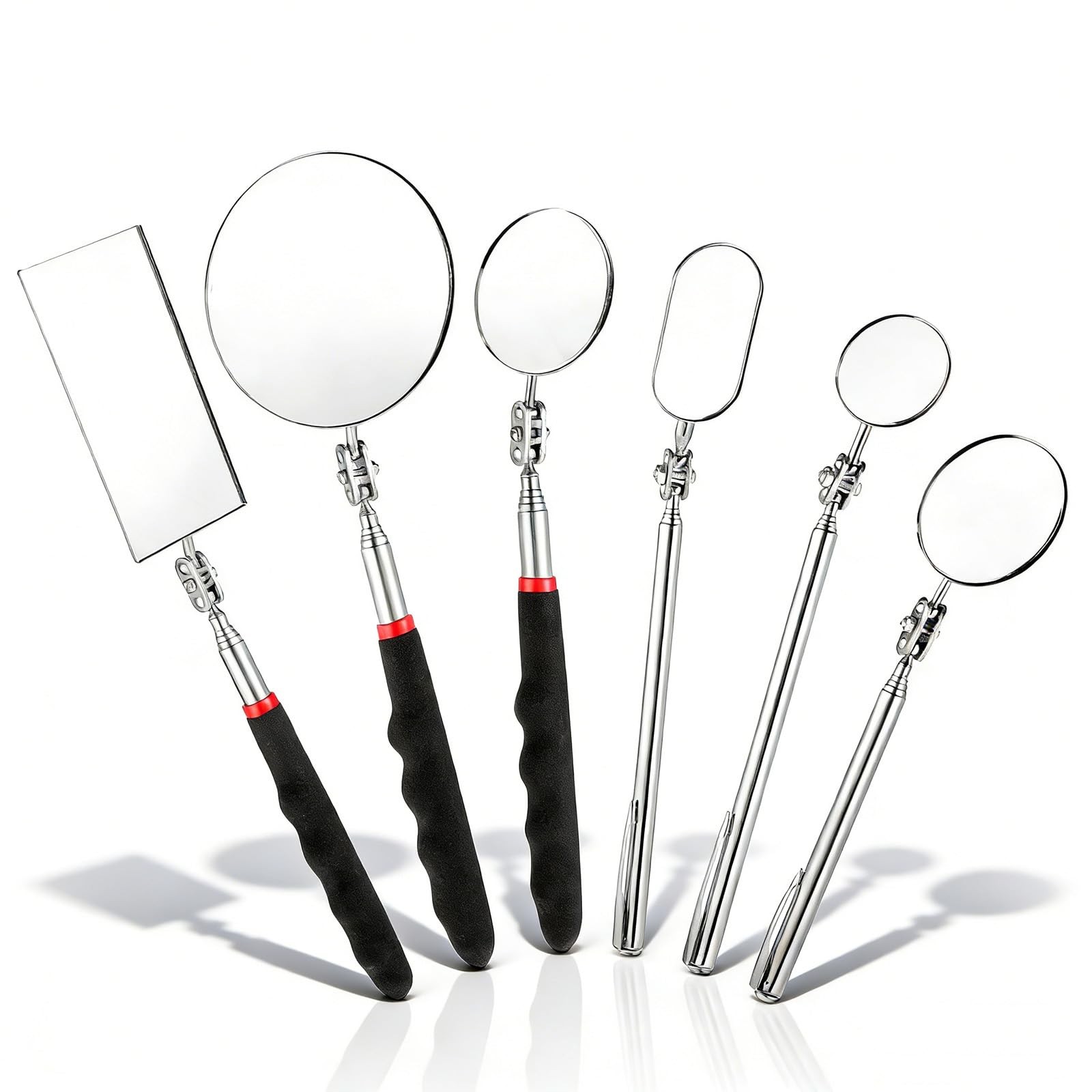 IMengjbang 6 Pcs Telescoping Inspection Mirror Set, 360 Rotation Retractable ...