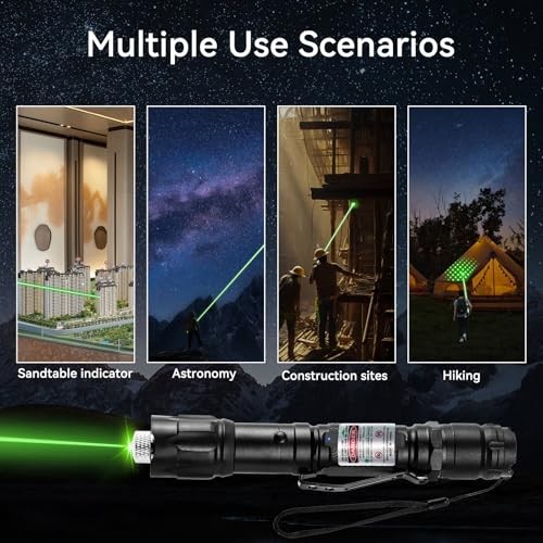Green Laser Pointer 1000 Lumens Rechargeable Star Cap Single Dot Starlight