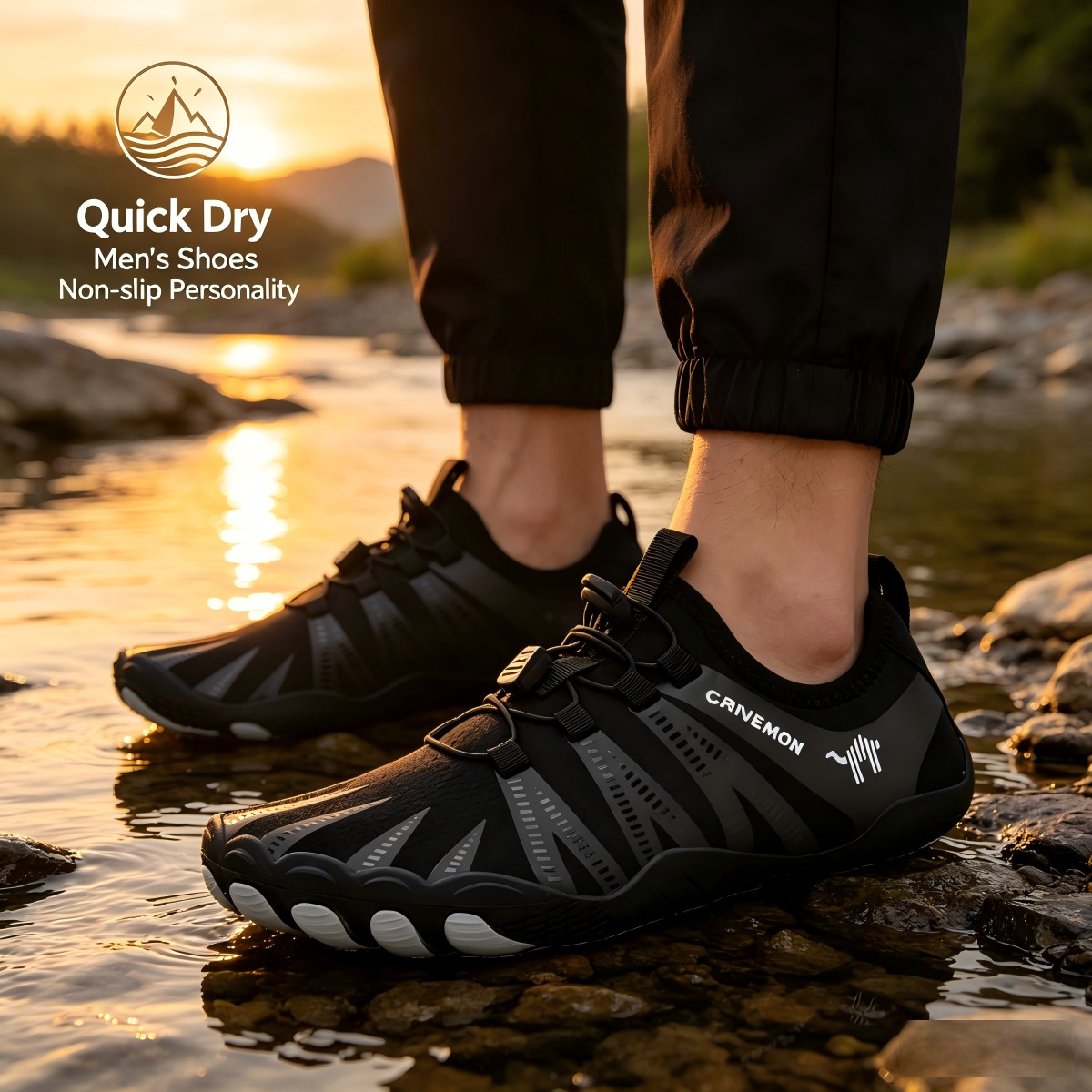Men Quick Dry Water Shoes, Aqua Sock for Beach Surf Swim Dive