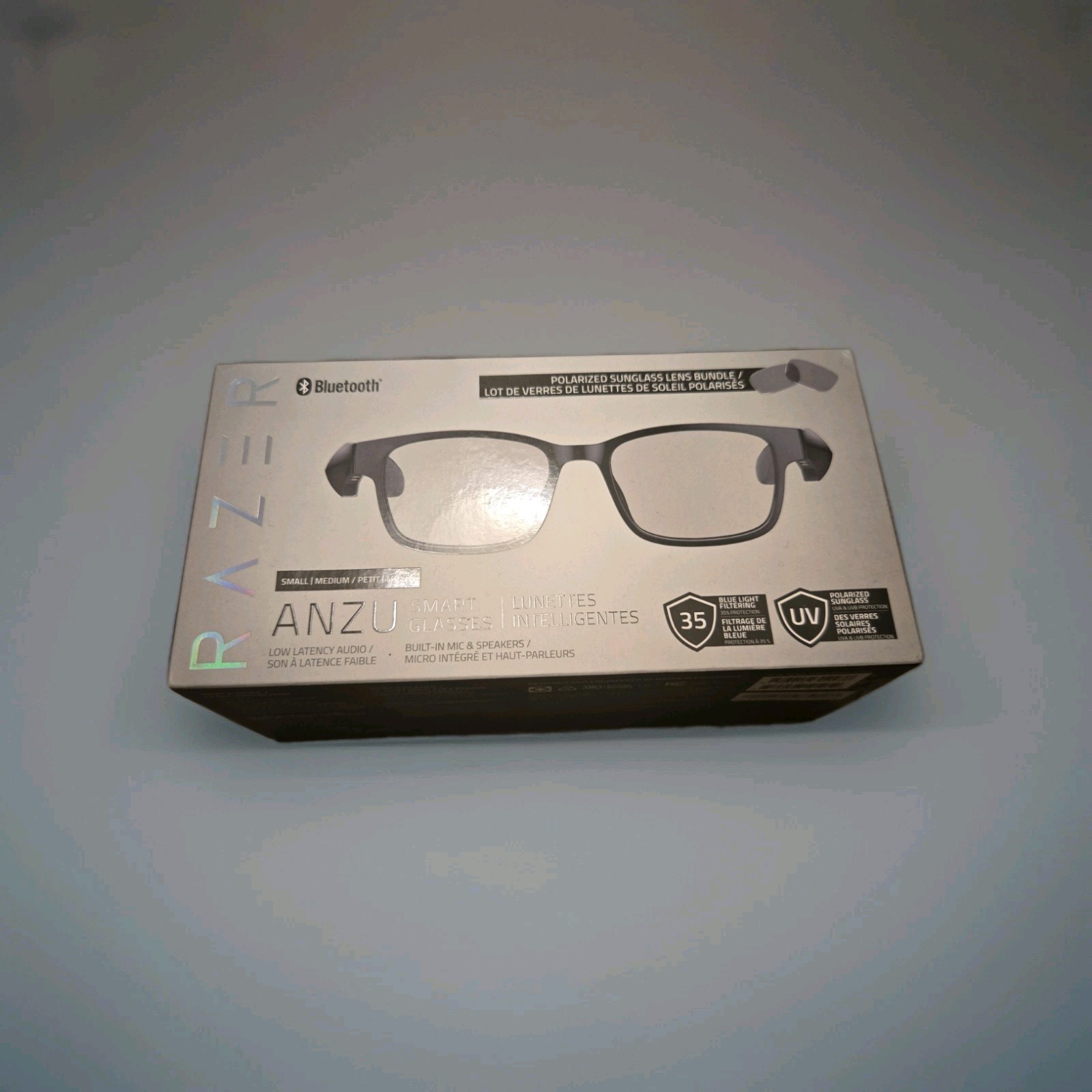 Razer Anzu Smart Glasses Bluetooth, Rectangle, Small/Medium with Accessories