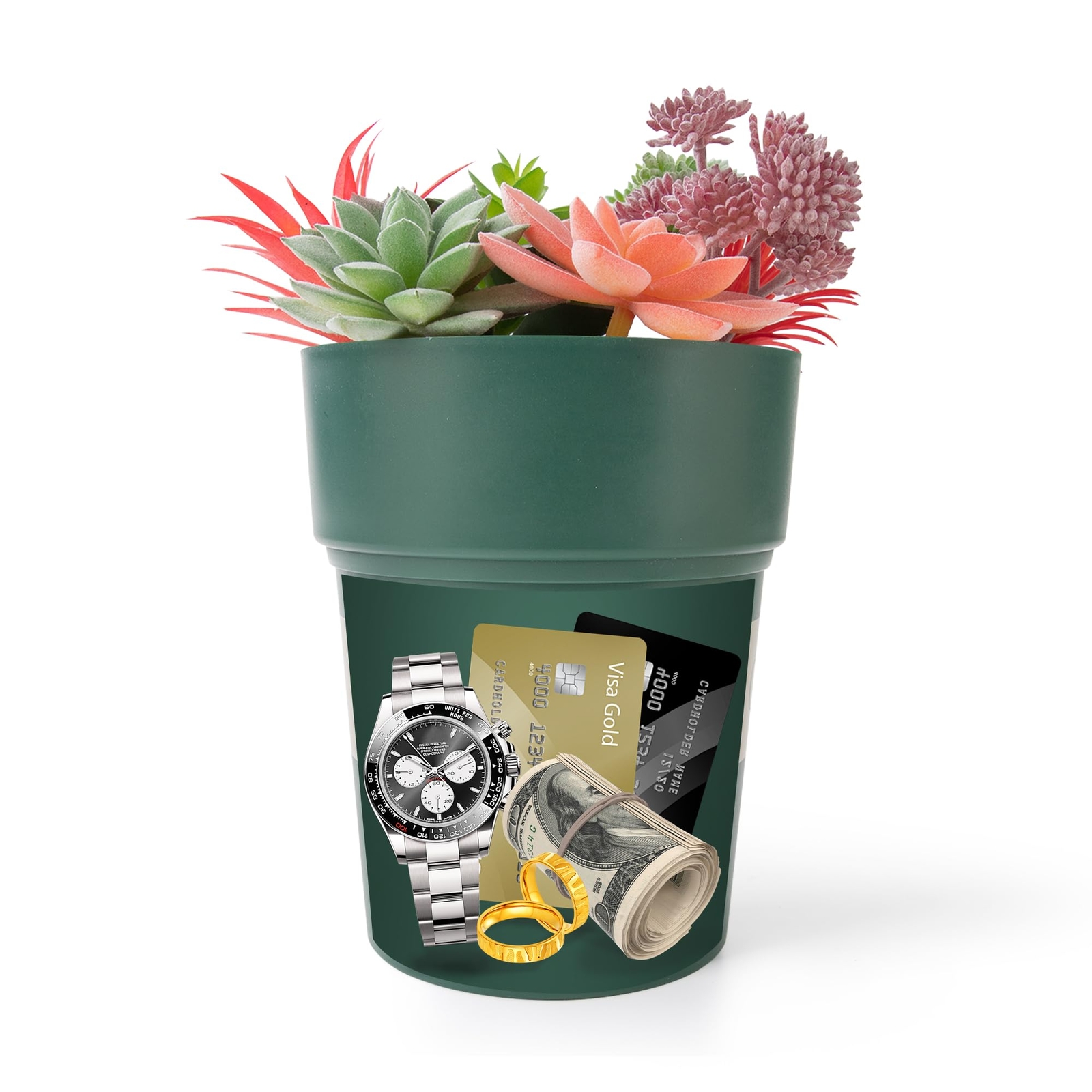 Flower Pot Diversion Safe with Hidden Storage-Hidden Safe