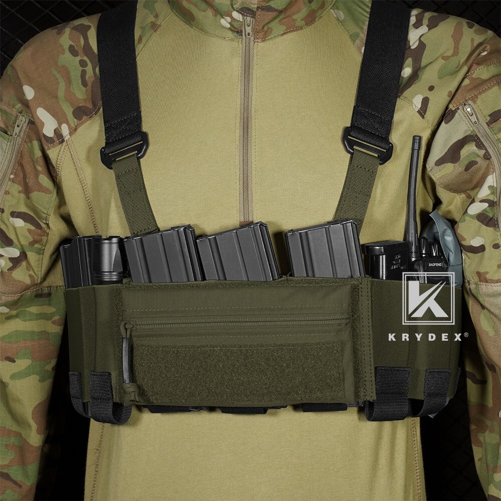KRYDEX Concealed Carry Low-Vis Chest Rig Pouch Elastic Cummerbund Ranger Green