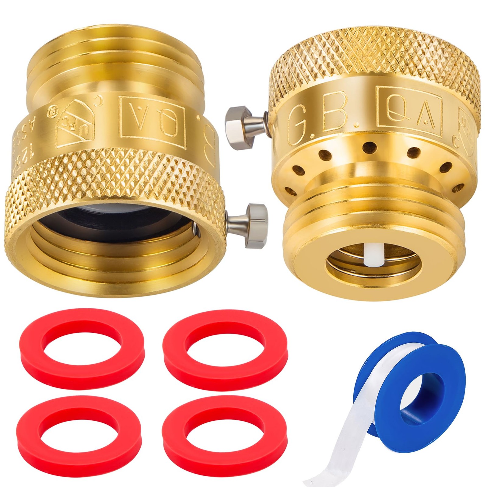Breezliy 2-Pack Brass Vacuum Breaker Set Set, Golden