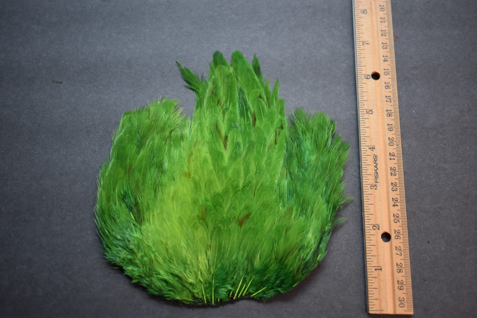 Lot 342,  Dyed SHADES OF GREEN India Hen Back Saddle Feathers for Fly Tying
