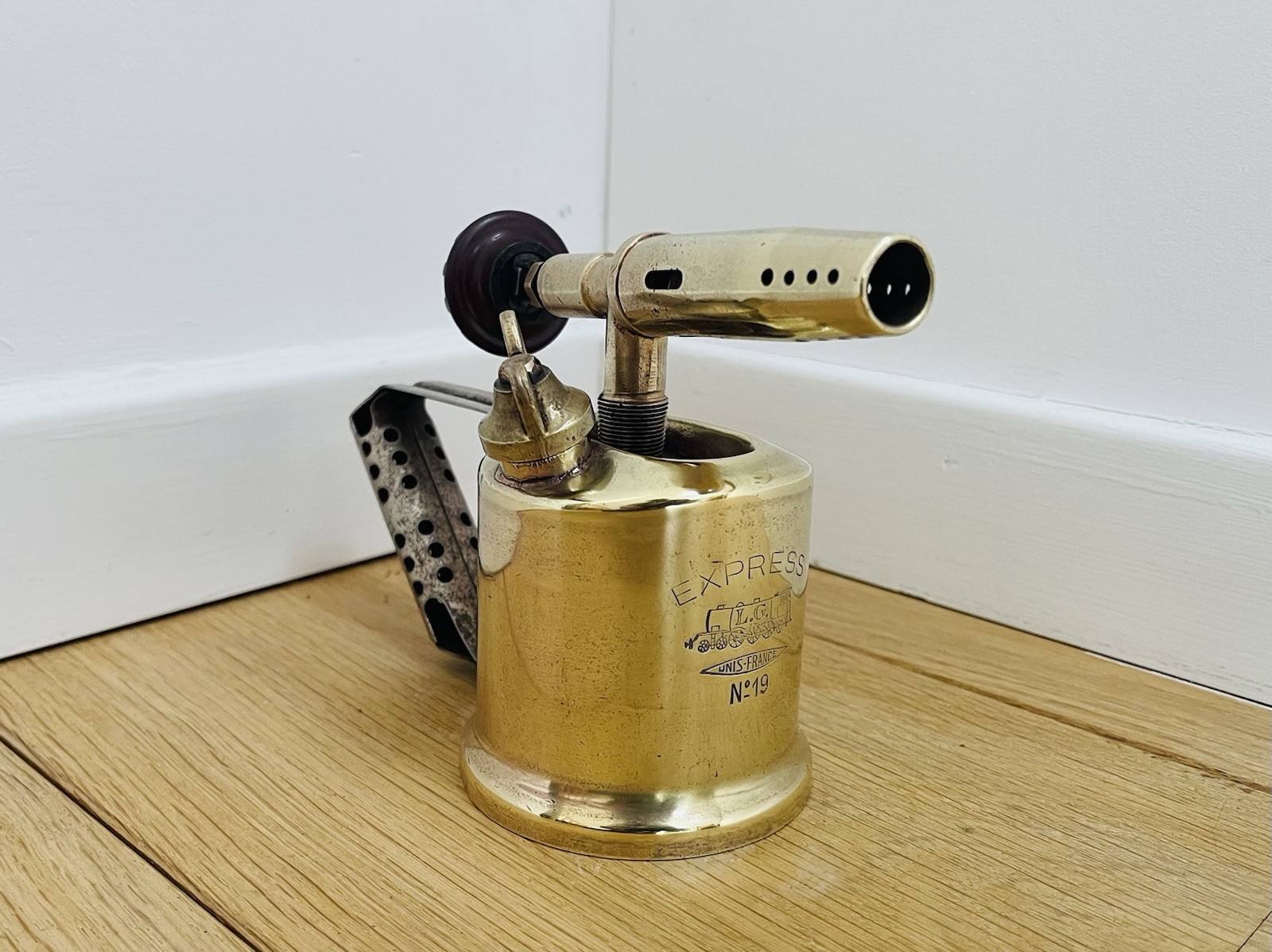 Vintage Brass Blowtorch "Express No.19" — Collectible, France, 1940s