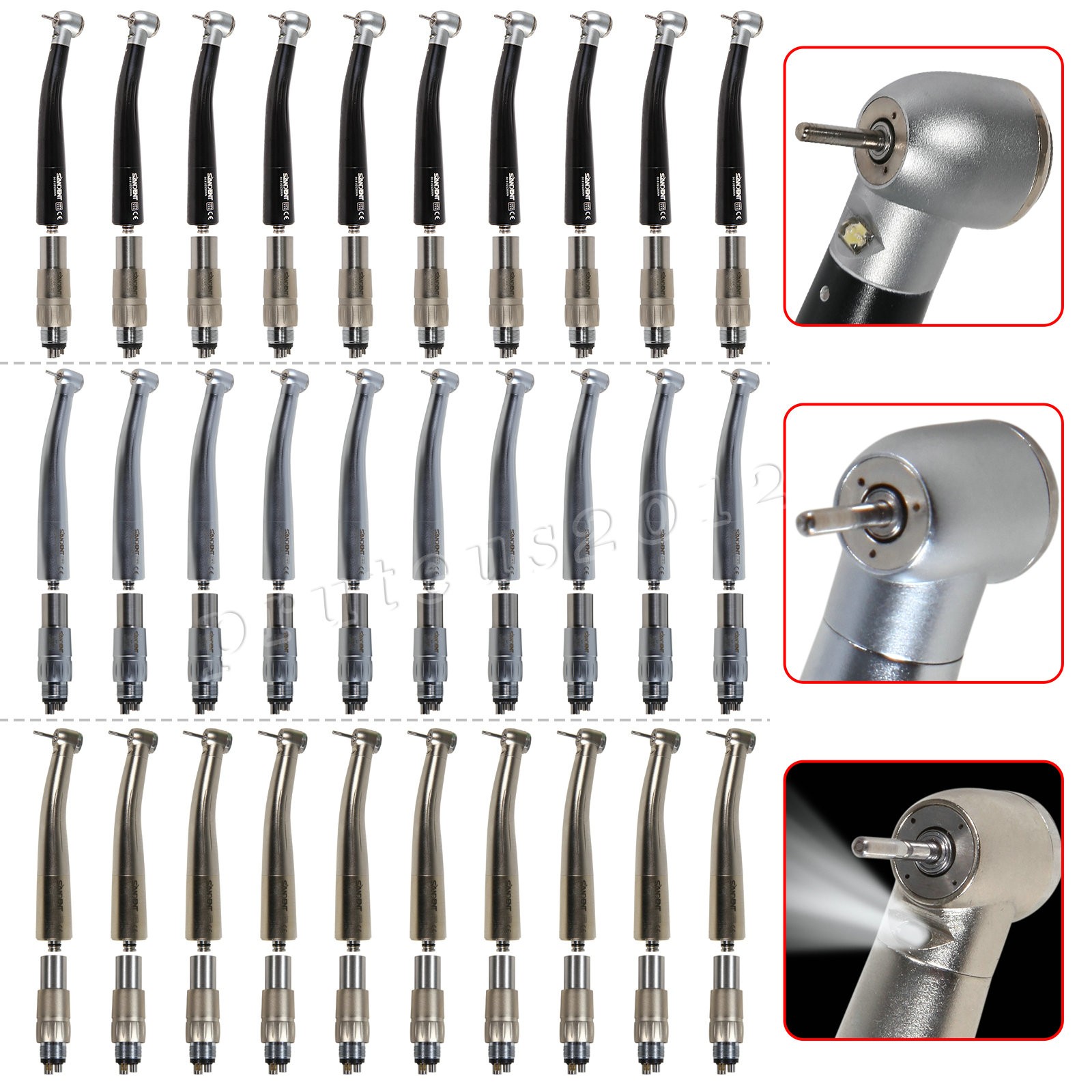1-10 NSK Style Dental (LED Fiber Optic E-generator) Handpiece Coupling 4/6H Or