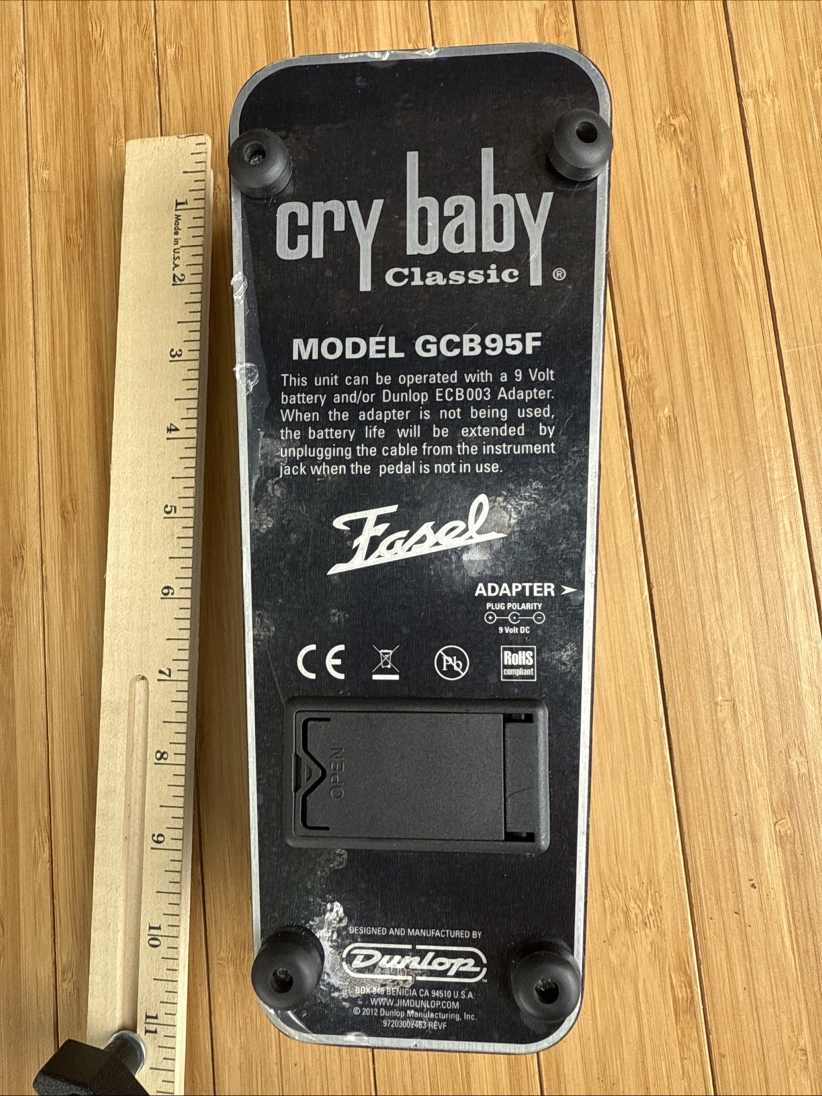 Dunlop GCB95F Cry Baby Classic Fasel Inductor Wah Guitar Effects Pedal