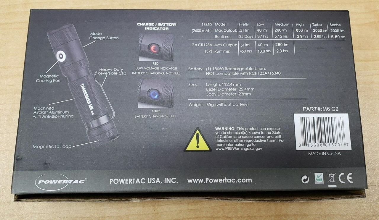 PowerTac Tradesman M6 G2 Flashlight