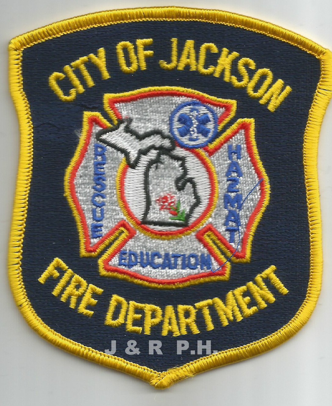 Jackson  Fire - Rescue - HazMat - Education, MI  (3.5" x 4" size)  fire patch