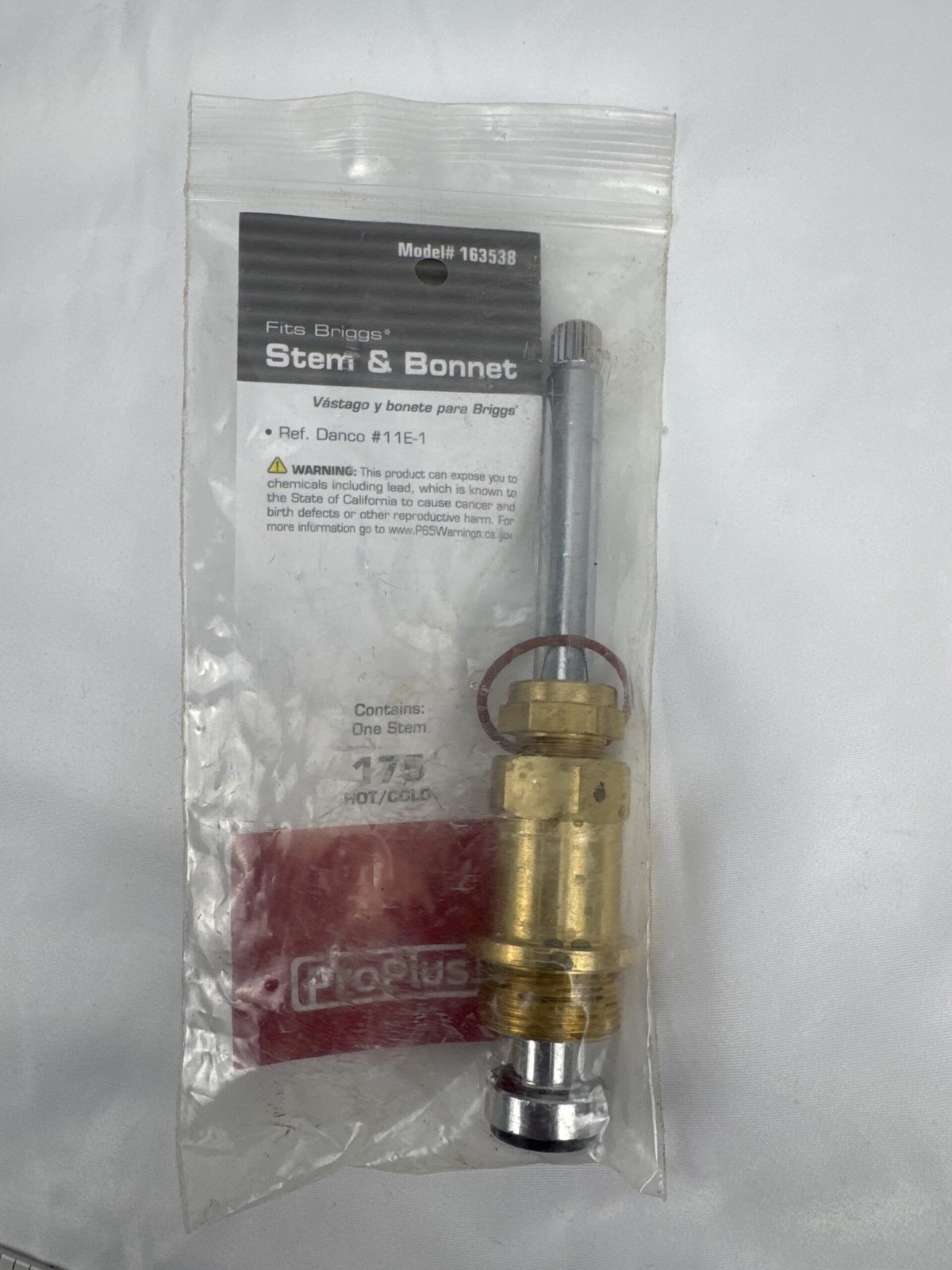 ProPlus Stem & Bonnet - 175 Hot / Cold (Fits Briggs) - 163538