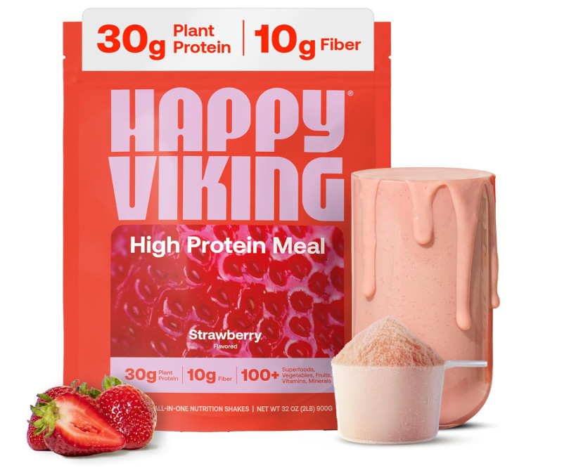 Happy Viking Plant-Based Protein +100 Superfoods Strawberry, 15 Meals