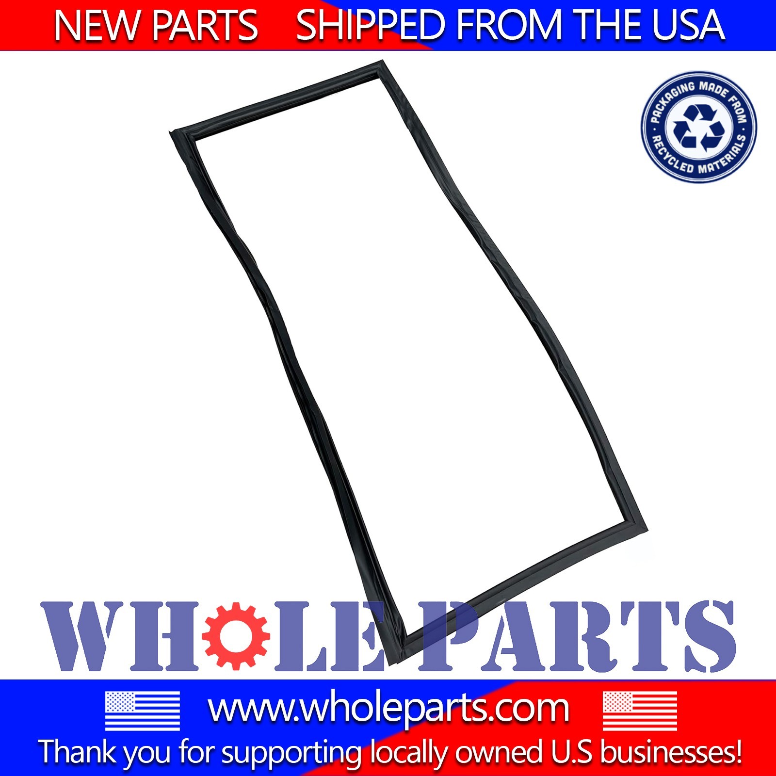 New W11368721 Refrigerator French Door Gasket (Black) for Whirlpool