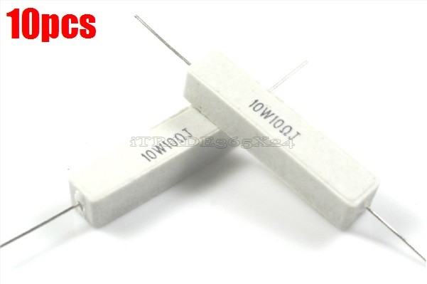 10Pcs 10W 10 Ohm 10R 5% Ceramic Cement Power Resistor New Ic qp
