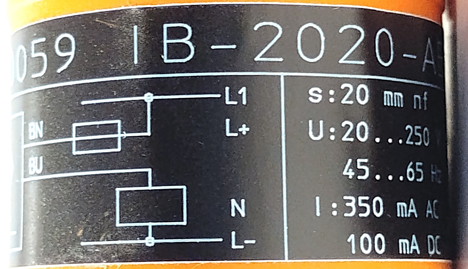 Efector IB-2020-ABOA IB0059 20-250 V AC/DC Inductive Proximity Sensor