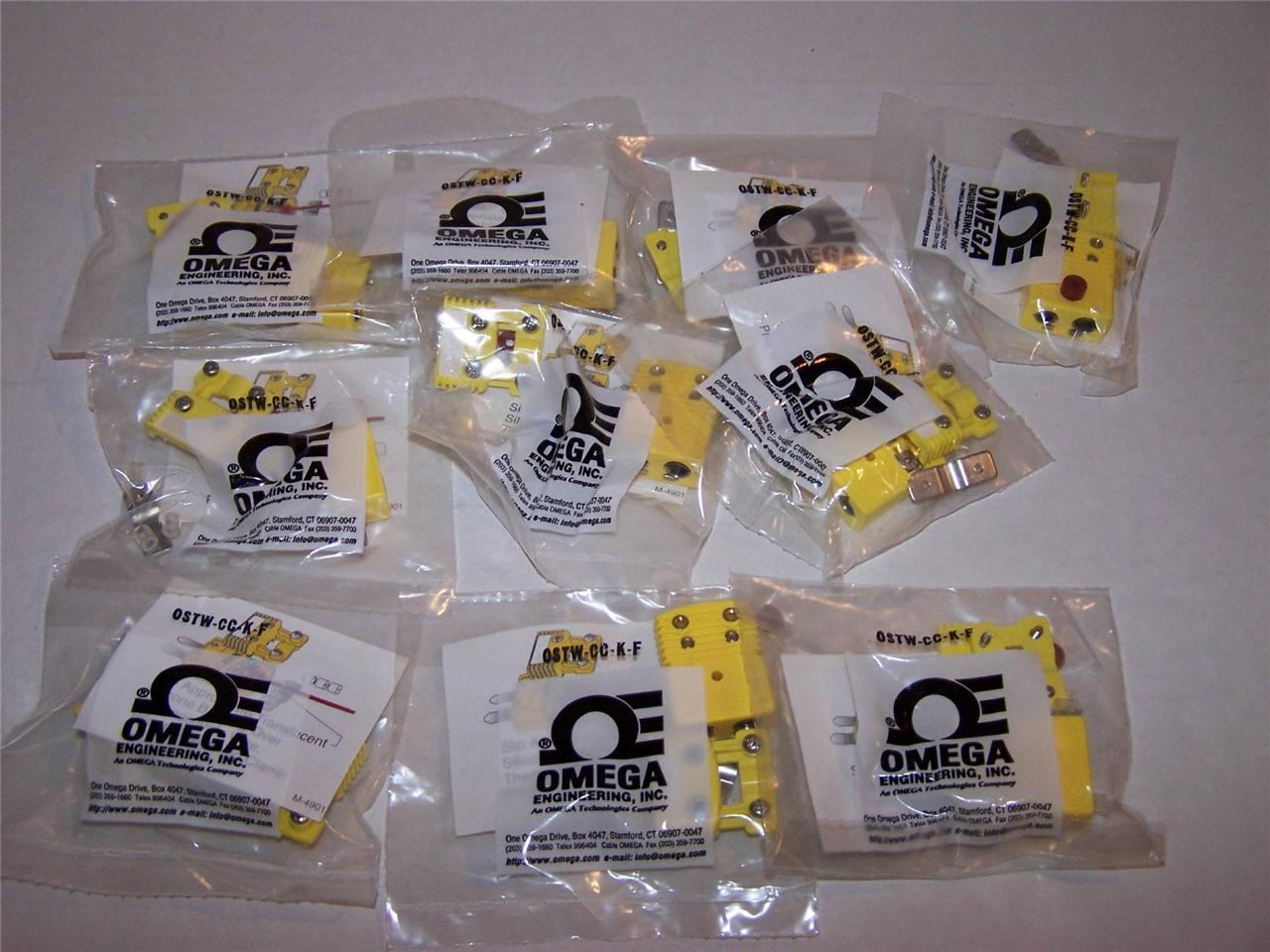 OMEGA OSTW-CC-K-F TWO PIN FM THERMOCOUPLE CONNECTOR W/CABLE CLAMP NEW  LOT OF 5