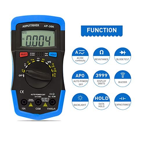Multimeter Tester TRMS 4000 Counts Digital Multimeter with DC AC Voltmeter and